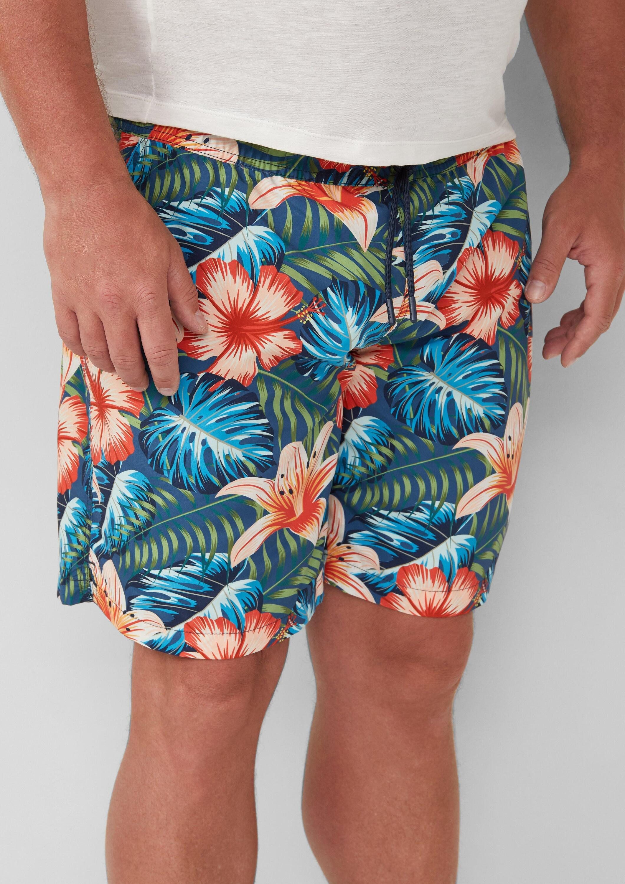 s.Oliver Badehose Badehose Badeshorts mit Elastikbund und Tunnelzug