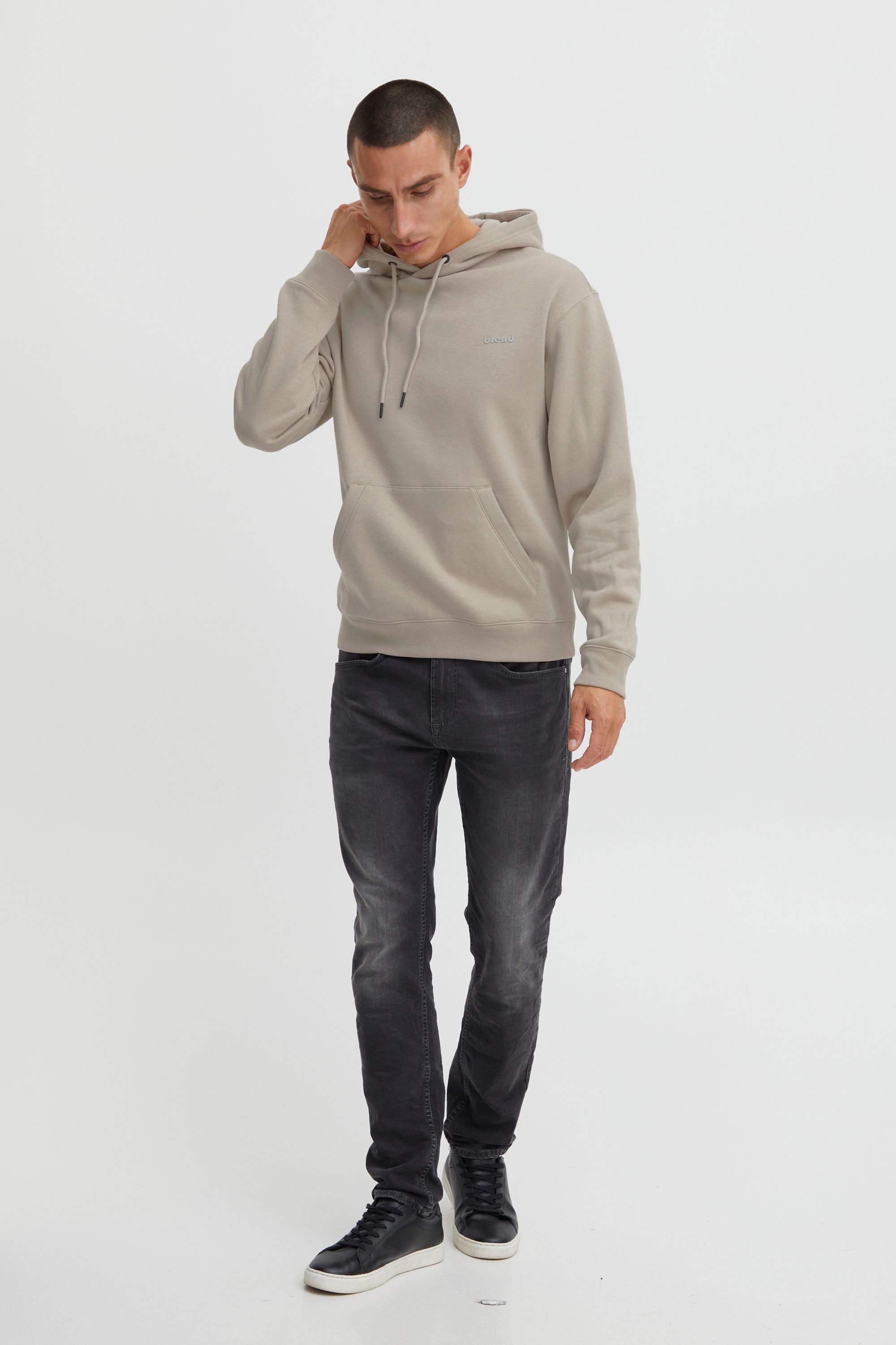 Blend Kapuzenpullover BHDownton Klassisches Sweatshirt mit Rundhalsausschnitt und Kängurutasche