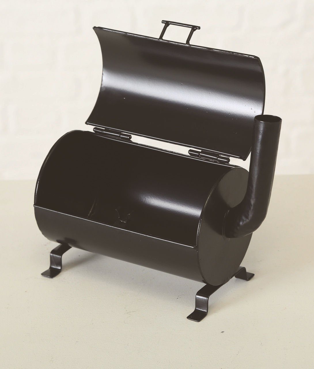 Spetebo Aschenbecher Tisch Aschenbecher SMOKER - 20 cm, Ascher im Grill Design mit Klappe