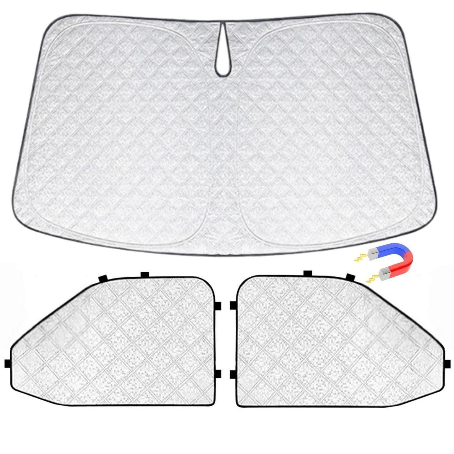 LuxusKollektion Frontscheibenabdeckung Sonnenschutz Frontscheibe für VW T5 T6 3-teilig UV-Schutz faltbar