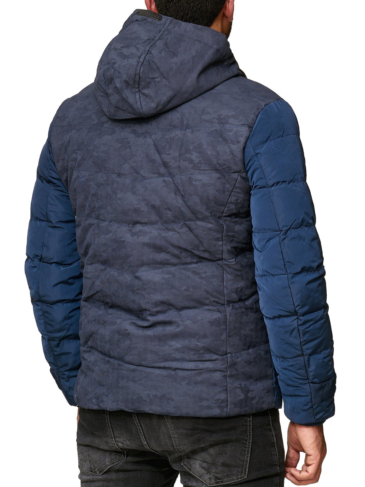 Reslad Winterjacke Herren Jacke Winter-Jacke Camouflage-Look mit Kapuze Männer-Jacke mit warme gesteppte Jacke mit Kapuze