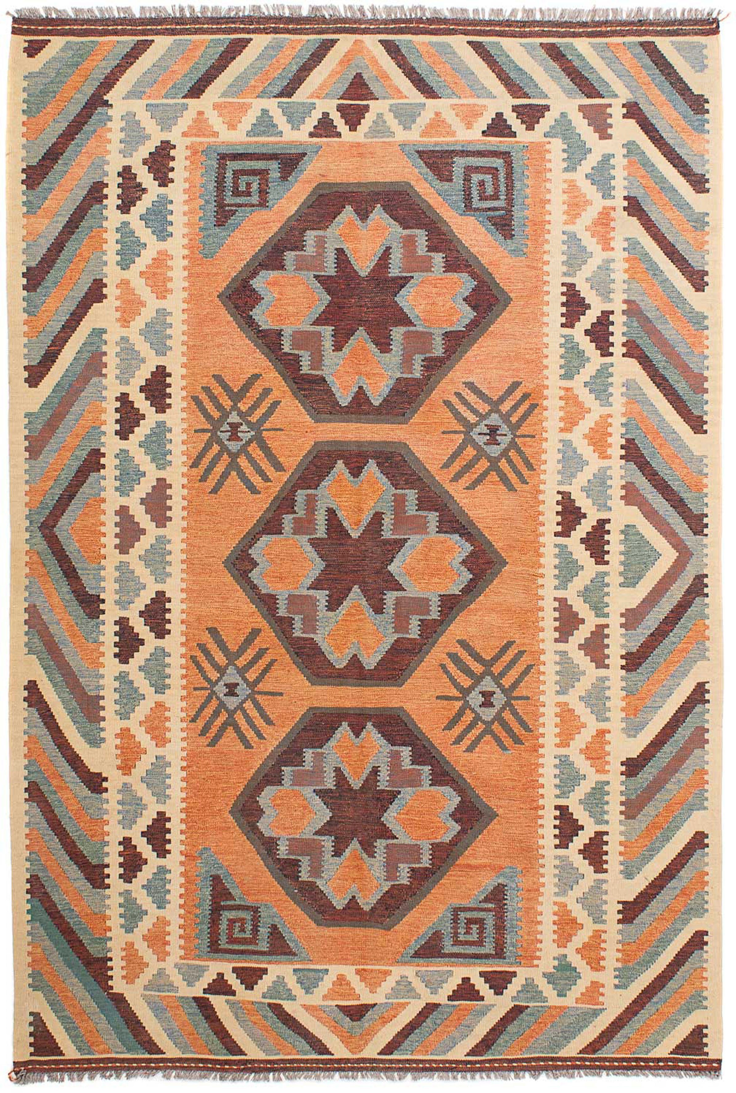 Wollteppich Kelim - Oriental Höhe: 163 243 - mm, - 4 cm x morgenland, Wohnzimmer, mehrfarbig, rechteckig, Einzelstück