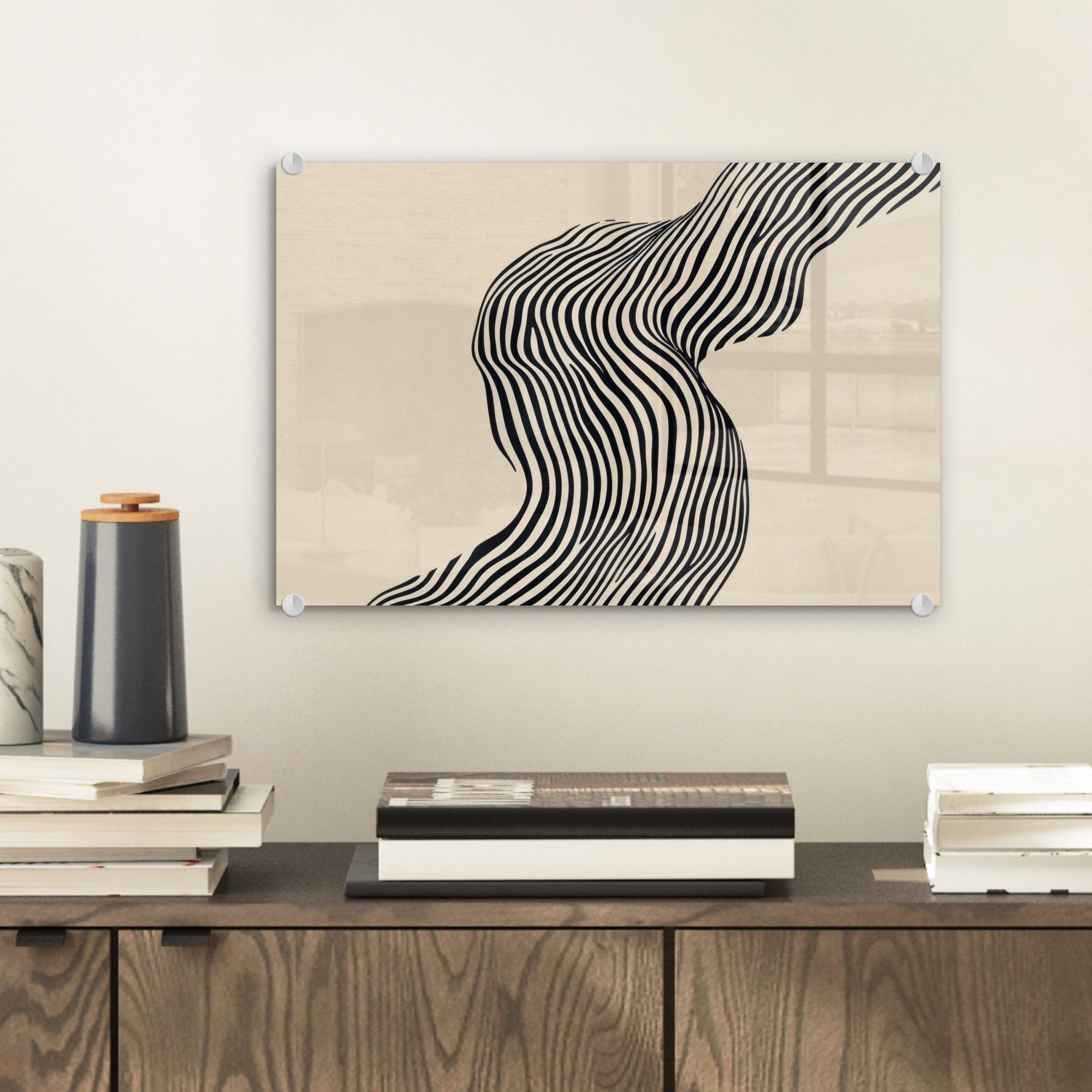 MuchoWow Acrylglasbild Gewellt - Linien - günstig online kaufen
