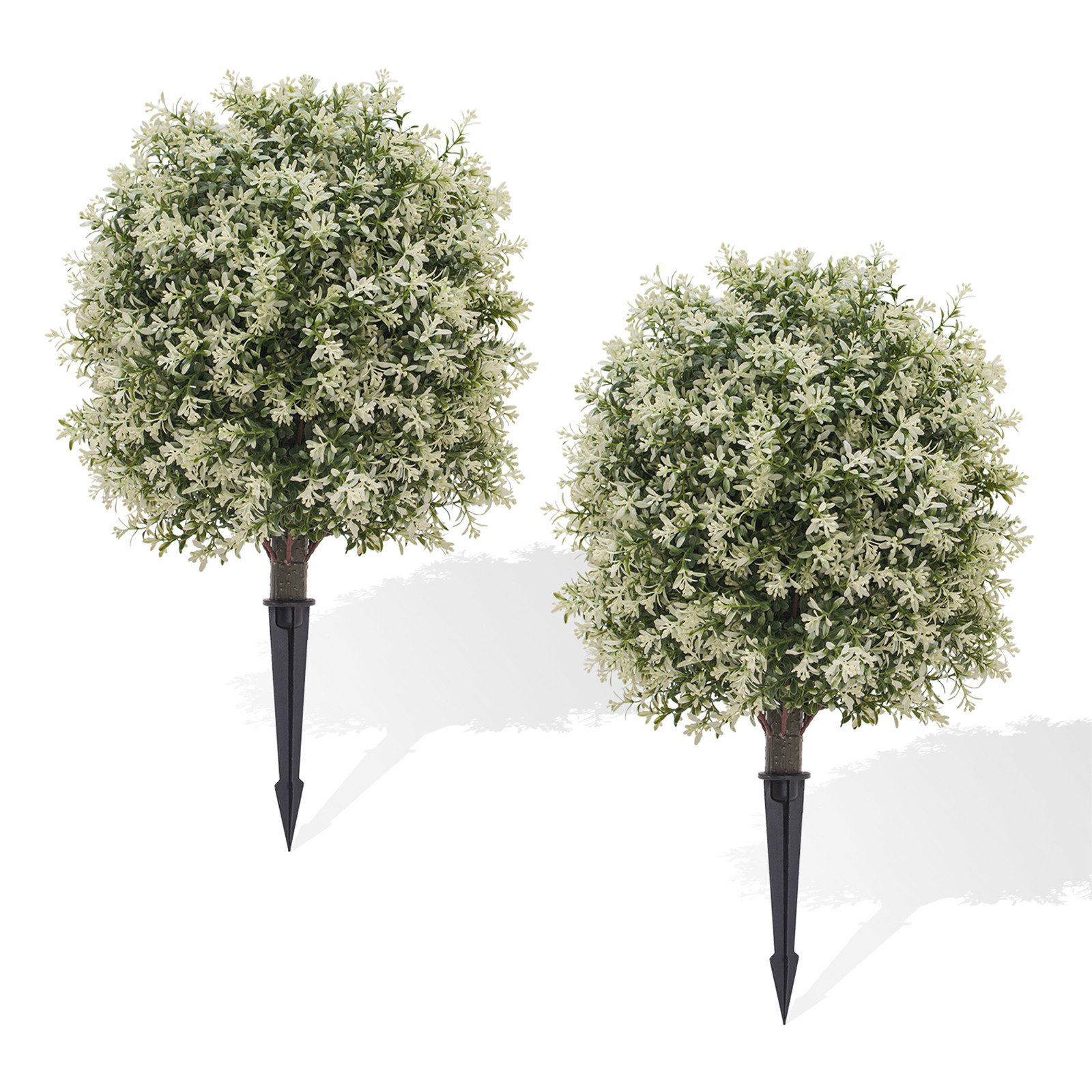 Kunstbaum 2 PCS Künstliche Boxwood Topiary Ball mit Boden Einsätze, GarveeMore