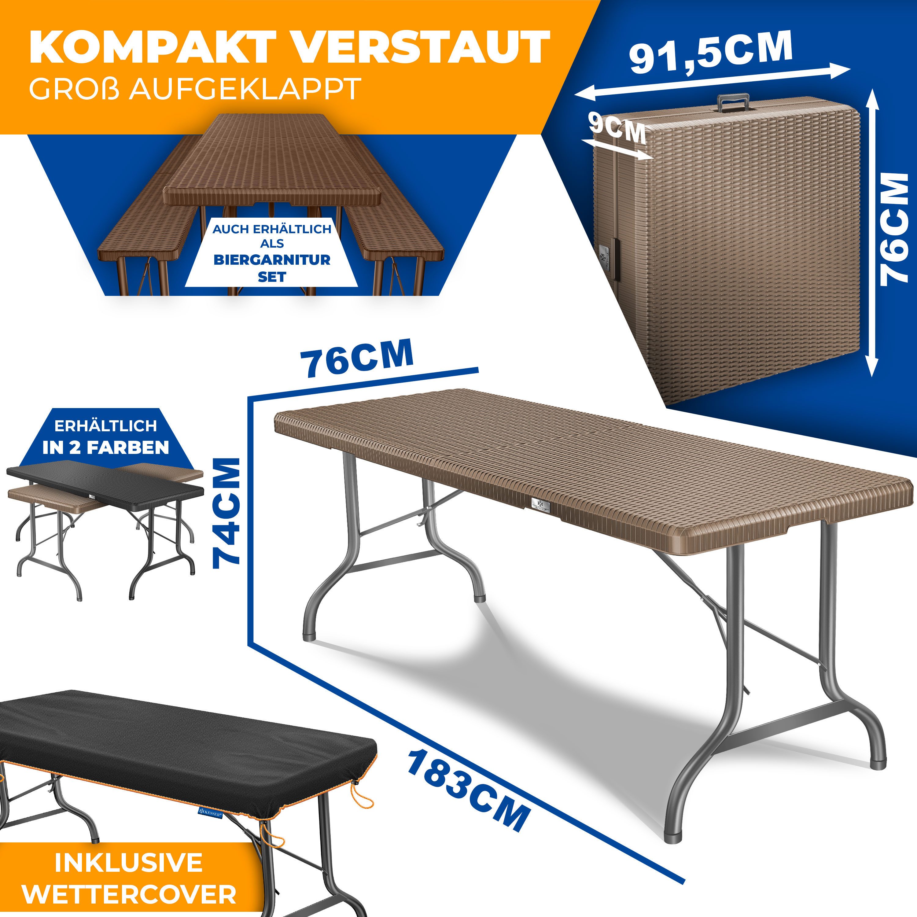 KESSER Tabletttisch, Buffettisch Tisch klappbar Kunststoff günstig online kaufen
