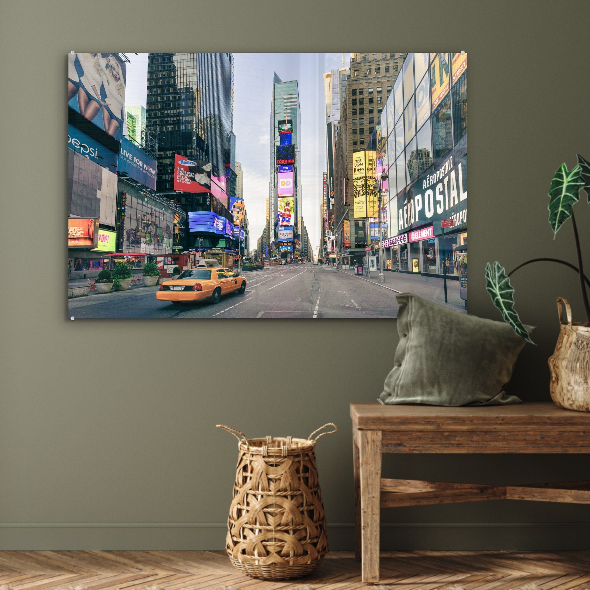 Wohnzimmer & St), New Acrylglasbild (1 Gelb Schlafzimmer Acrylglasbilder - MuchoWow Manhattan, York -