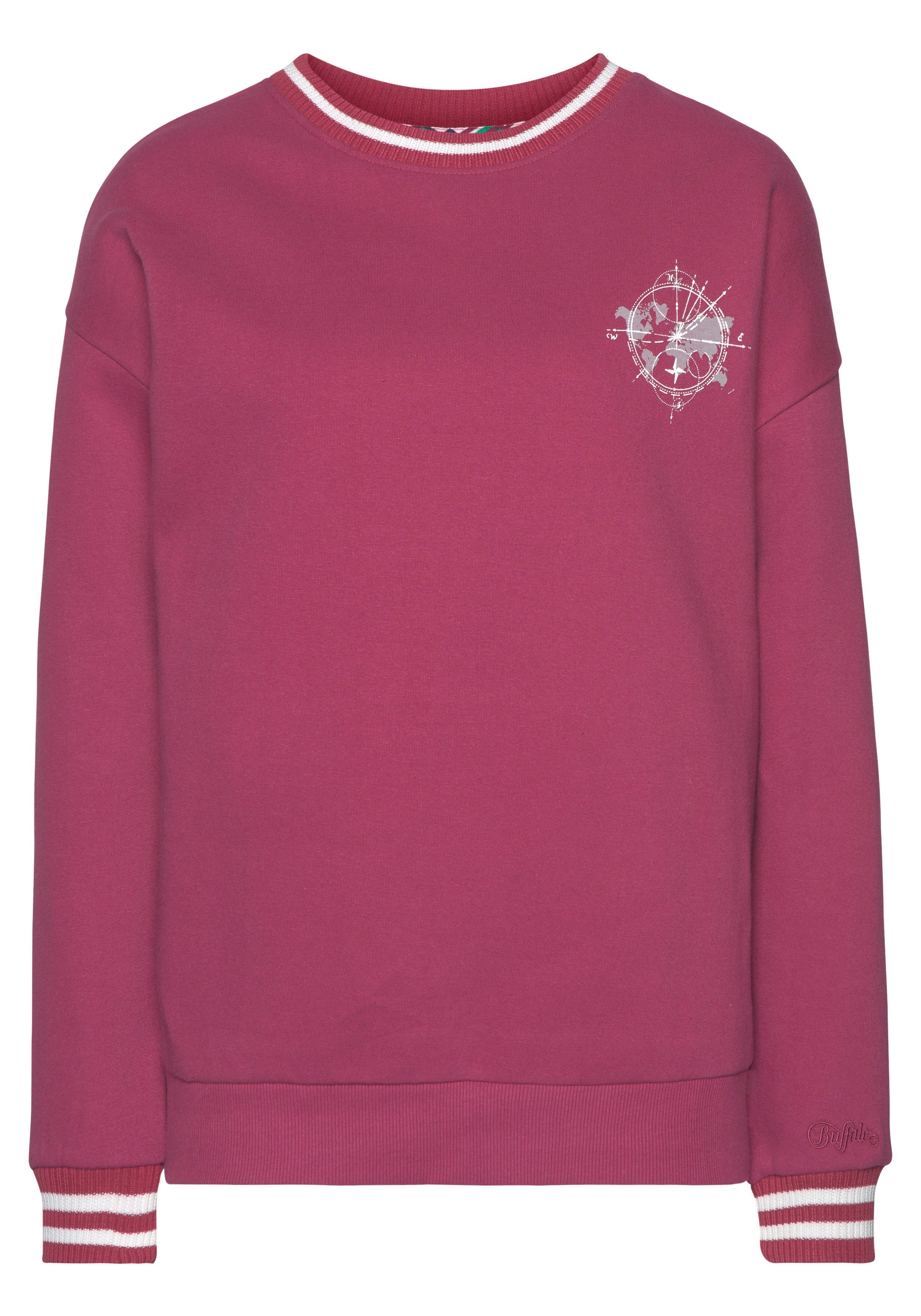 Buffalo Sweatshirt, mit Kontrast-Rippbündchen und Druck, Loungeanzug günstig online kaufen