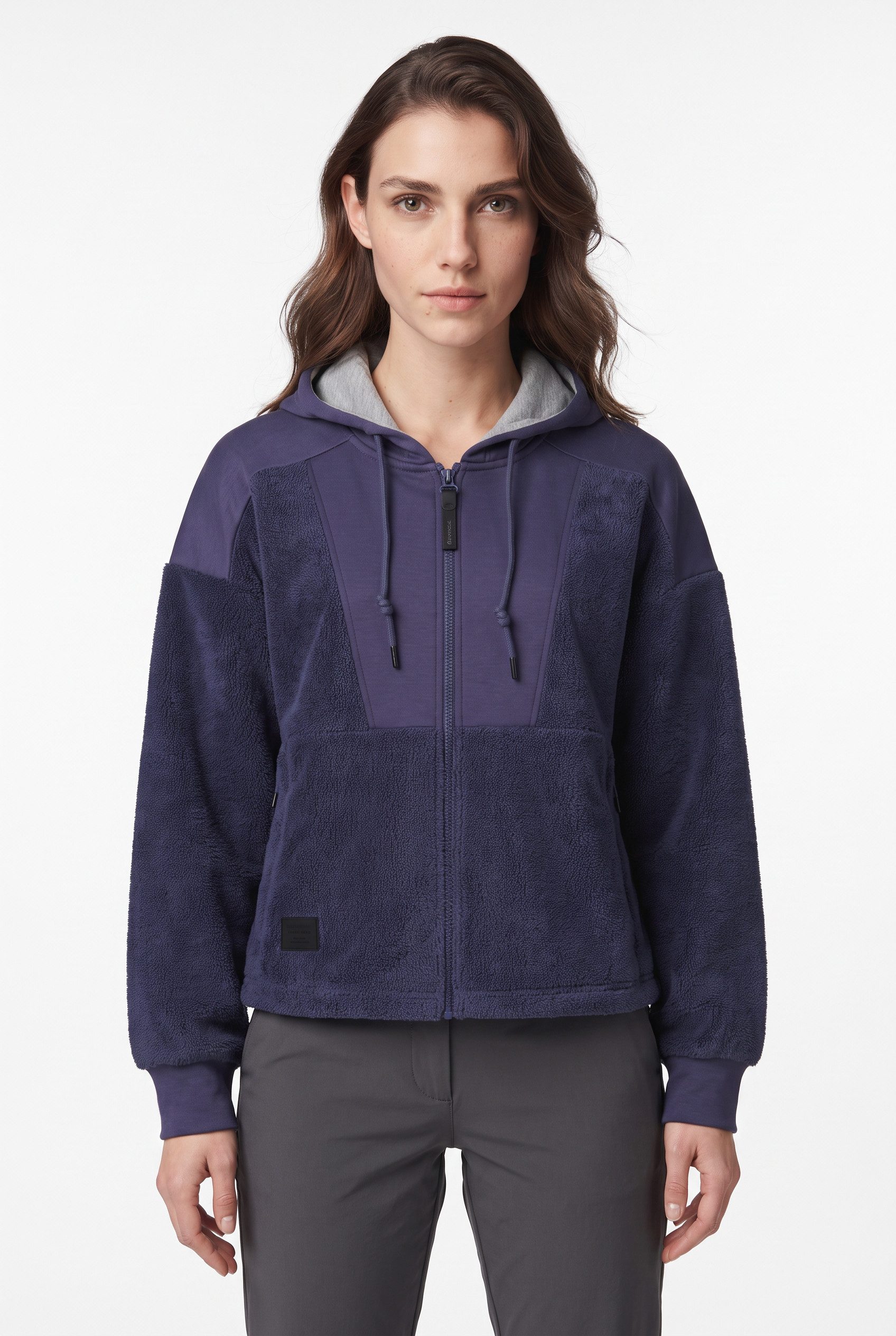 Icepeak Fleecejacke D SWEATJACKE ABBOTSA mit Kapuze mit Kordelzug, aus schnell trocknendem Polyester