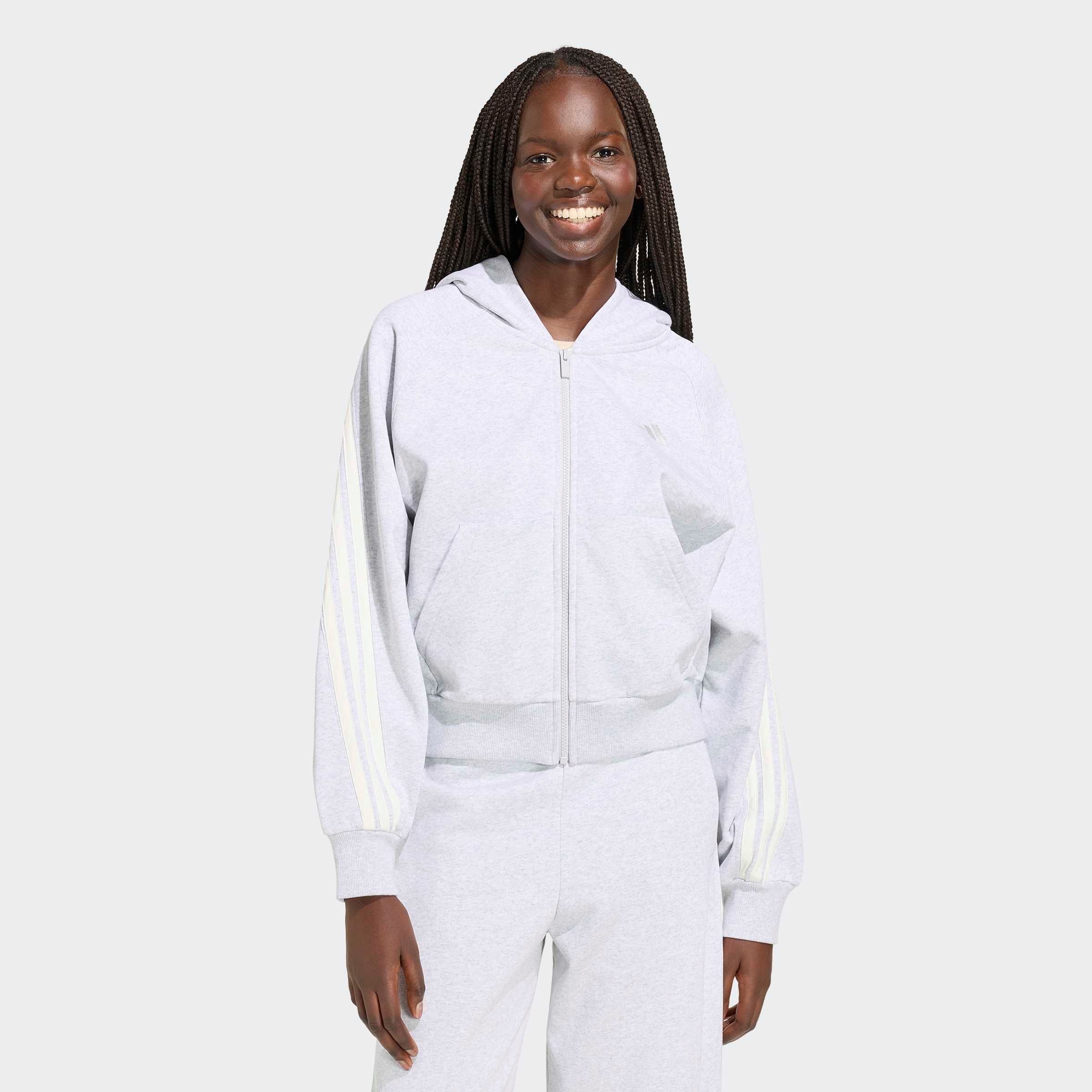 adidas Sportswear Kapuzensweatshirt ADIDAS KIT 3-STREIFEN KAPUZENJACKE Schwere Premium-Qualität, robuste Stoffstruktur