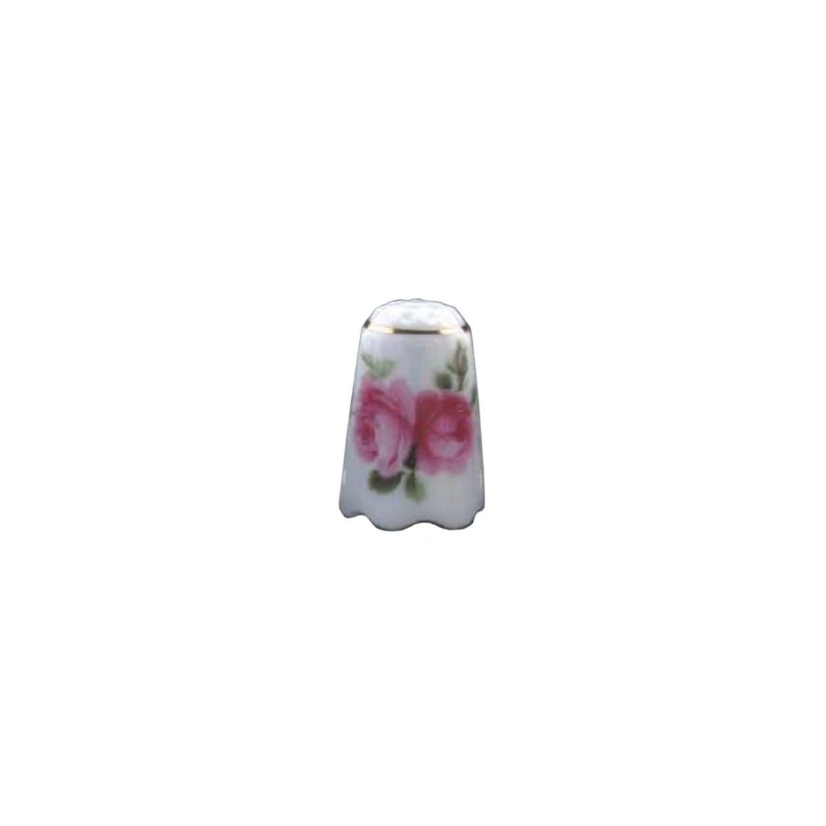 Reutter Porzellan Dekofigur 017.256/0 - Fingerhut Wellenrand "Englische Rose", Miniatur