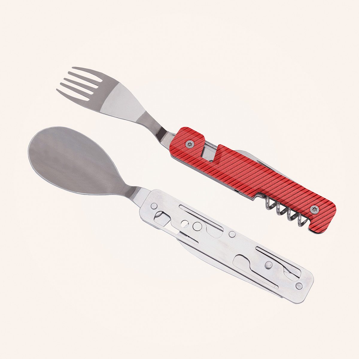 Multitool Multifunktionsbesteck, tomatenrot.