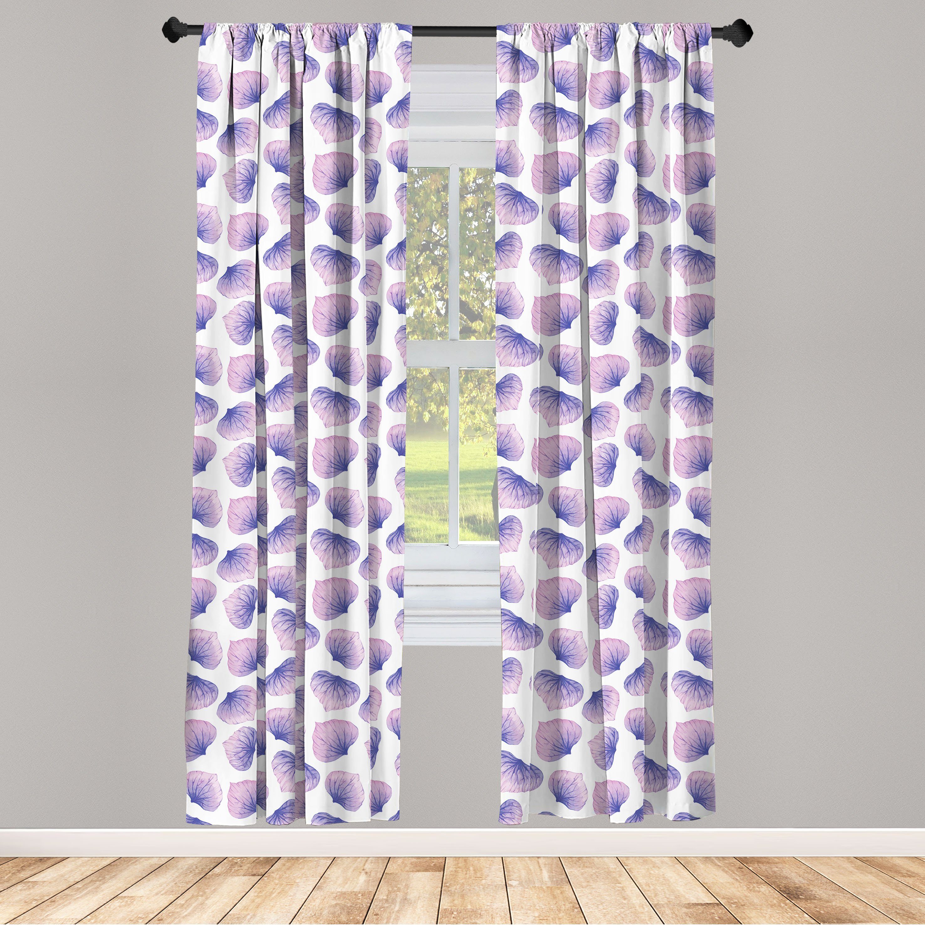 Gardine Vorhang für Wohnzimmer Schlafzimmer Dekor, Abakuhaus, Microfaser, Blumen Blended Aquarell Petal