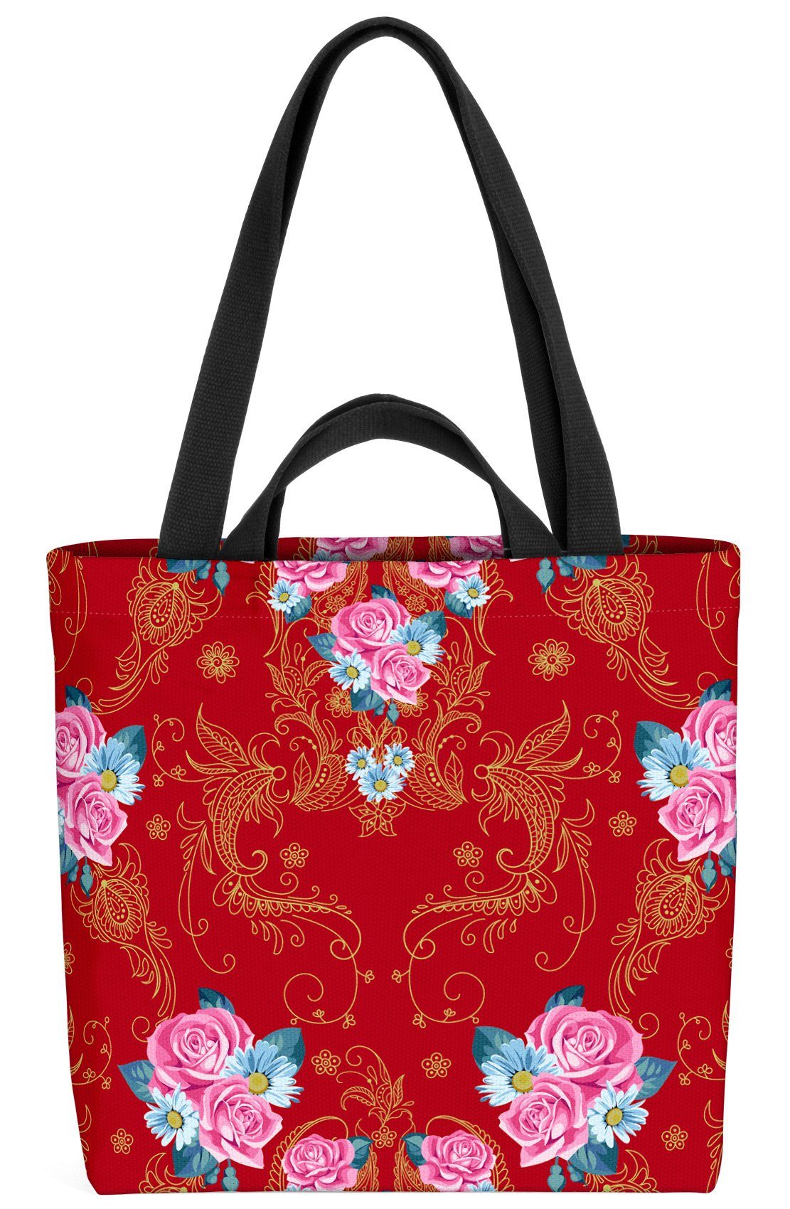 Asien Rot VOID Orientalische Türkei türkisch Blumen China Asia Paisley-Muster Henkeltasche (1-tlg),