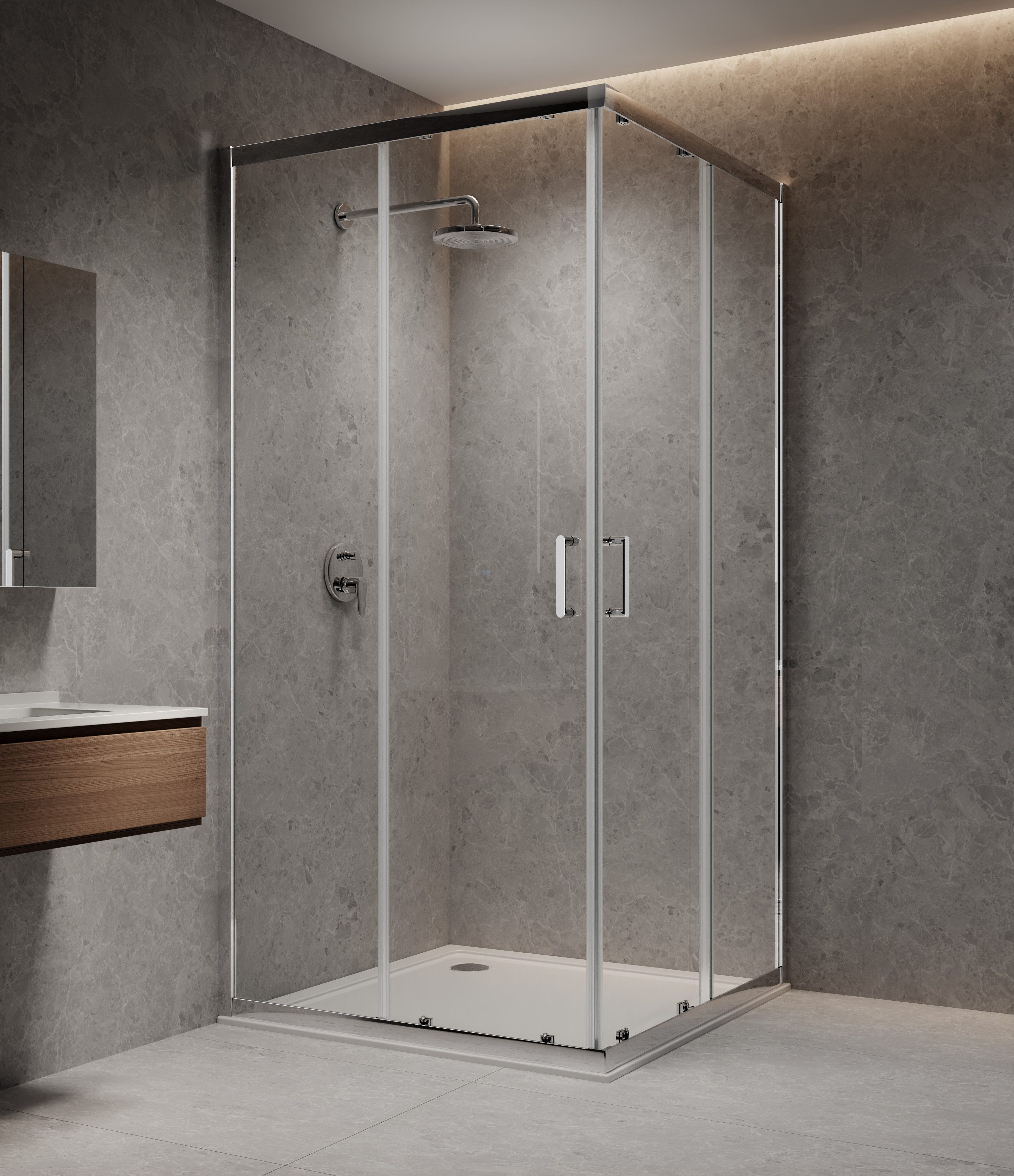 welltime Eckdusche New Trento, BxT: 100x100 cm, Einscheibensicherheitsglas, günstig online kaufen