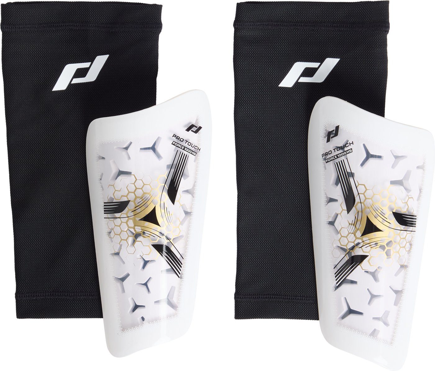 Fußball Schienbeinschoner Schienb-Schütz. Force 1000 HS LITE WHITE/GOLD/BLACK