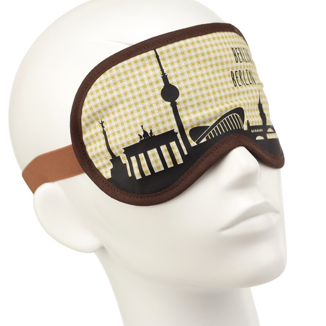 BEAZZ Schlafmaske Schlafmaske, Augenmaske, Schlafbrille - Berlin Silhouette beige, Bequem - Perfekte Abdunklung, 1-tlg., HANDMADE IN GERMANY