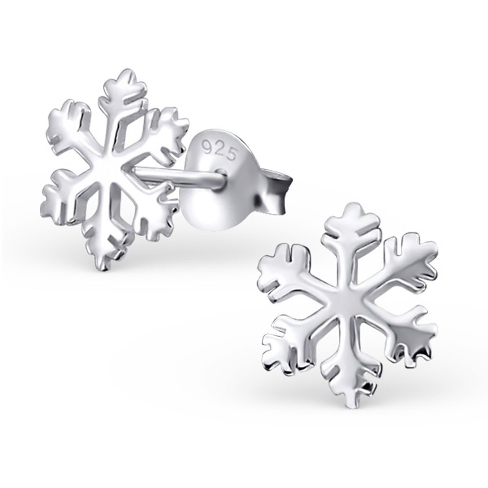 Monkimau Ohrring-Set Schneeflocken Ohrringe aus 925 Silber, Hypoallergen