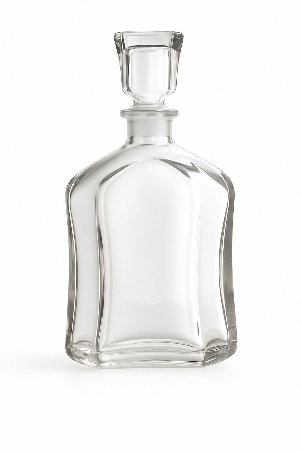 WestCraft Karaffe Bormioli Rocco Whisky-Karaffe aus Glas – 3 edle Designs, (1-tlg), Glasstopfen für sicheres Verschließen - für Hausbar & Wohnzimmer
