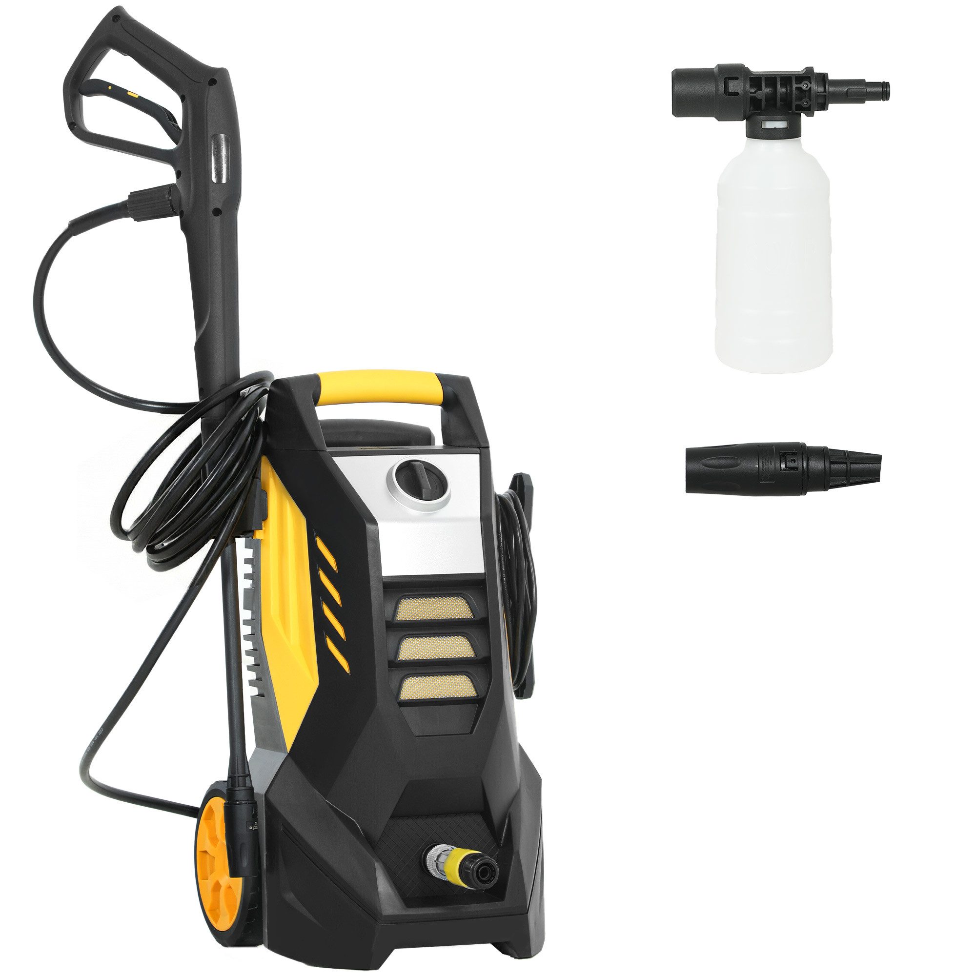 Outsunny Hochdruckreiniger mit Aluminiumpumpe, 135 bar Maximaldruck, 1800W Leistung, 540 L/h, Druck max: 135 bar, 1800 W, Fördermenge max: 540 l/h, (Druckreiniger, 1 tlg., pressure washer), für Auto Terrasse Garten