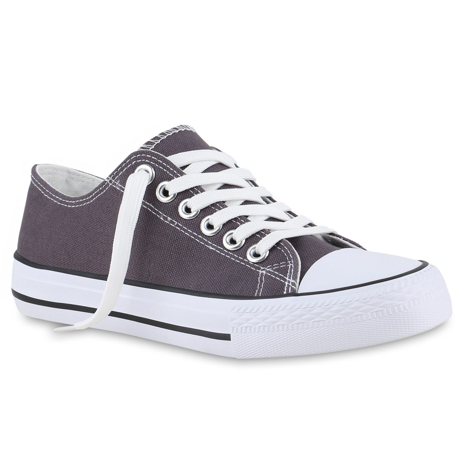 VAN HILL 21594036 TH CA01-1[TH] Damen Sneaker Dk Grey 36 Sneaker Damen Sneaker Low Schnürer Bequeme Basic Stoff Freizeit