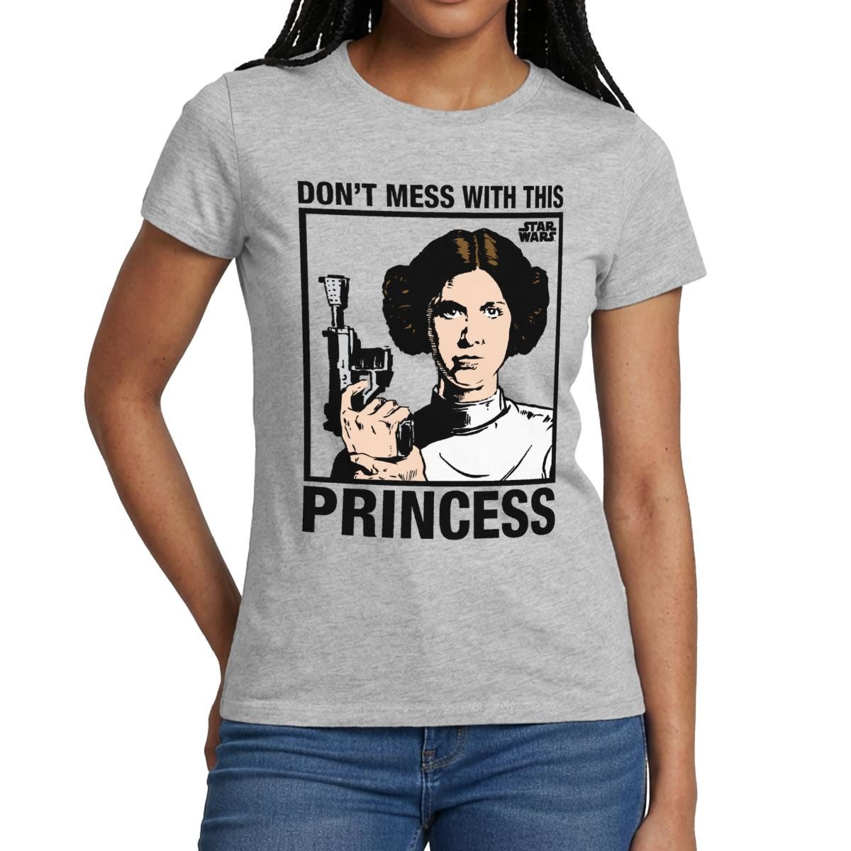 Spreadshirt T-Shirt Star Wars Leia Don't Mess With This Princess Frauen T-Shirt (1-tlg) Slim Fit, fällt klein aus