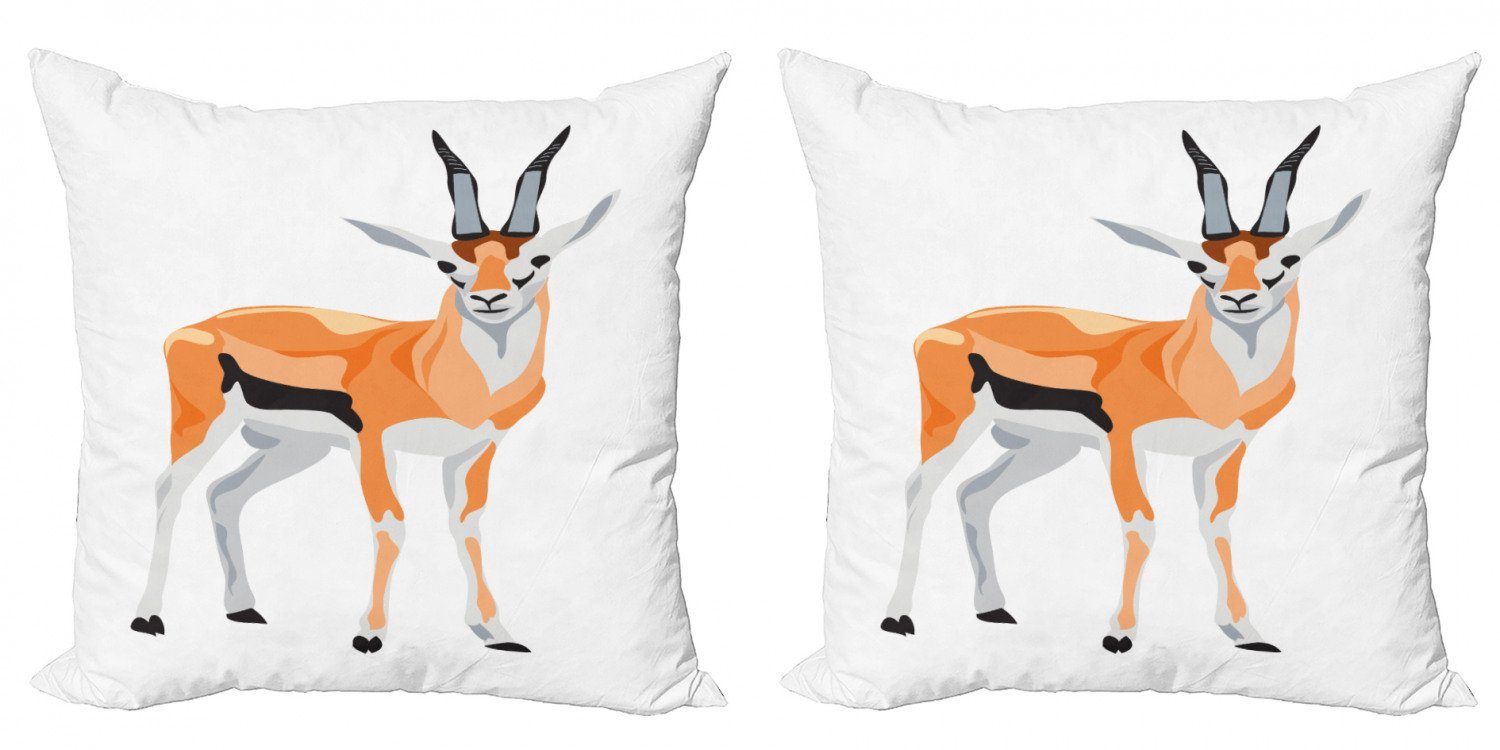 Stück), Digitaldruck, Modern Antilope Thomsongazelle (2 Doppelseitiger Abakuhaus Cartoon Accent Kissenbezüge