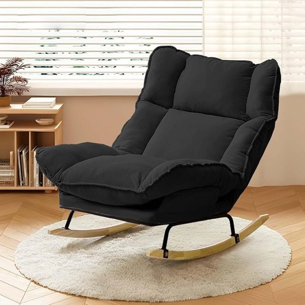 HDHNBA Schaukelstuhl mit verstellbarer Rückenlehne (1 St), moderner Polstersessel für Wohnzimmer und Schlafzimmer