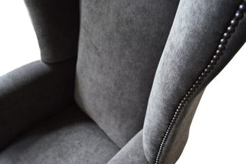 JVmoebel Ohrensessel Ohrensessel Sessel Design Polster Sofa Couch Chesterfield Textil Möbel (Ohrensessel), Made In Europe