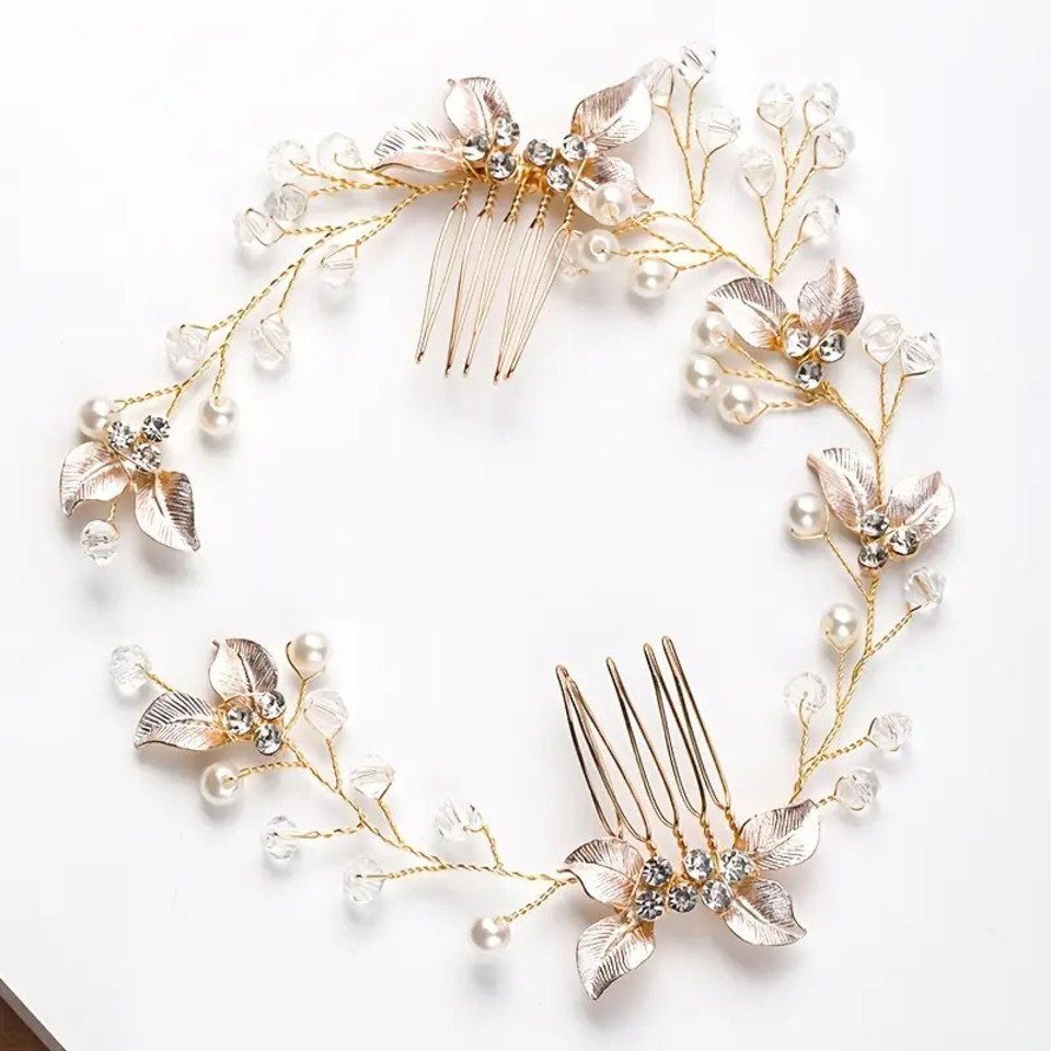 Brautschmuck Diadem Love Haardraht, Elegant Haarranke Haarschmuck Brautkranz