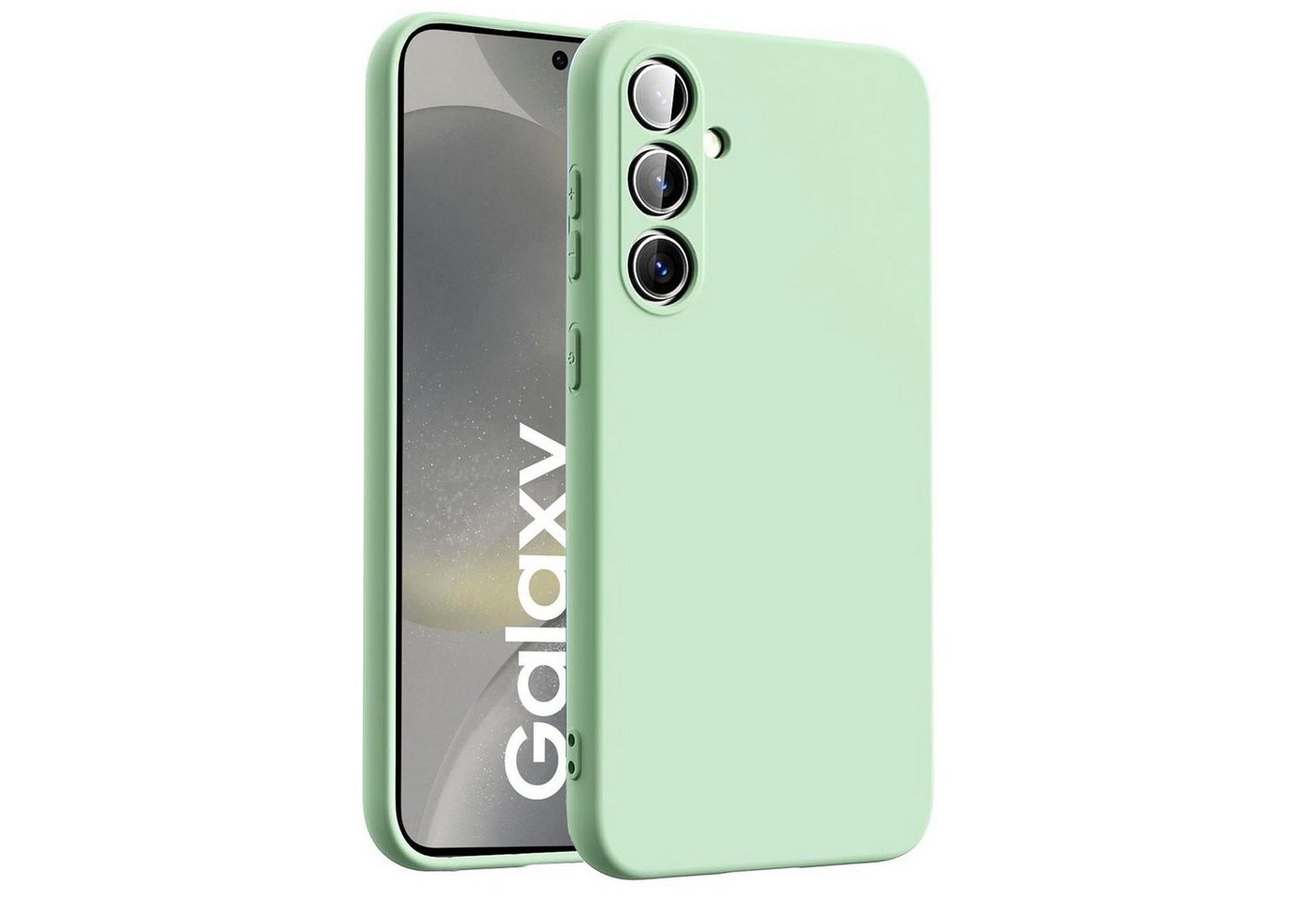 CoolGadget Handyhülle Silikon Case für das Samsung Galaxy S24 FE Slim TPU Cover 6,7 Zoll, Weiche Schutz Hülle mit Innen Fleece aus Stoff Handy Tasche