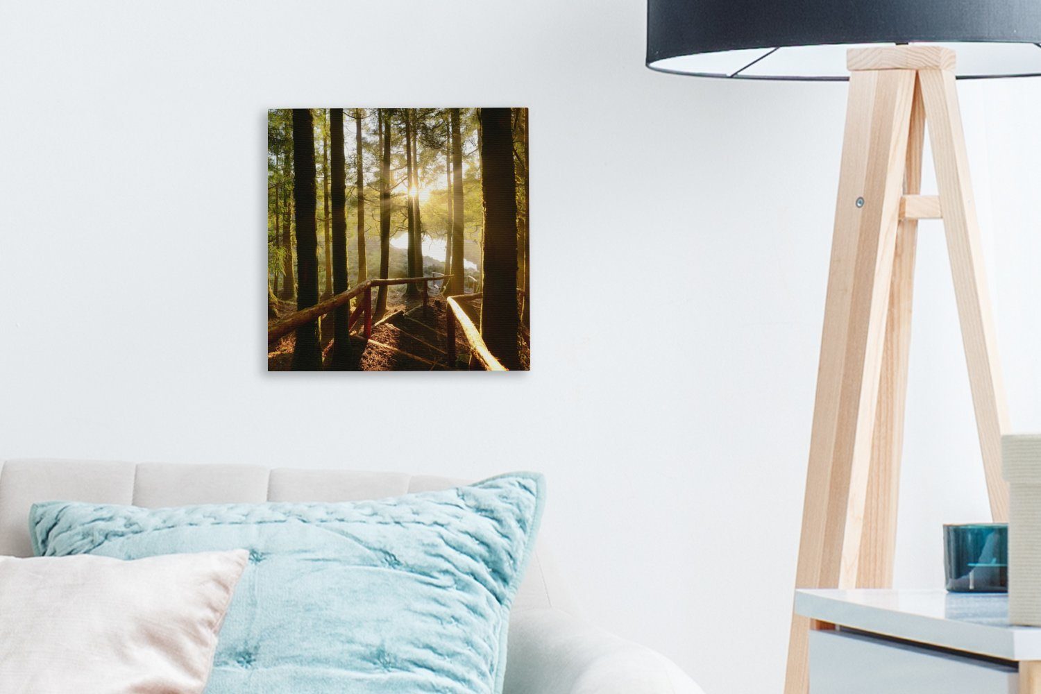 Azoren - - Wohnzimmer Schlafzimmer Treppe für Bilder St), Leinwandbild OneMillionCanvasses® Leinwand (1 Wald,