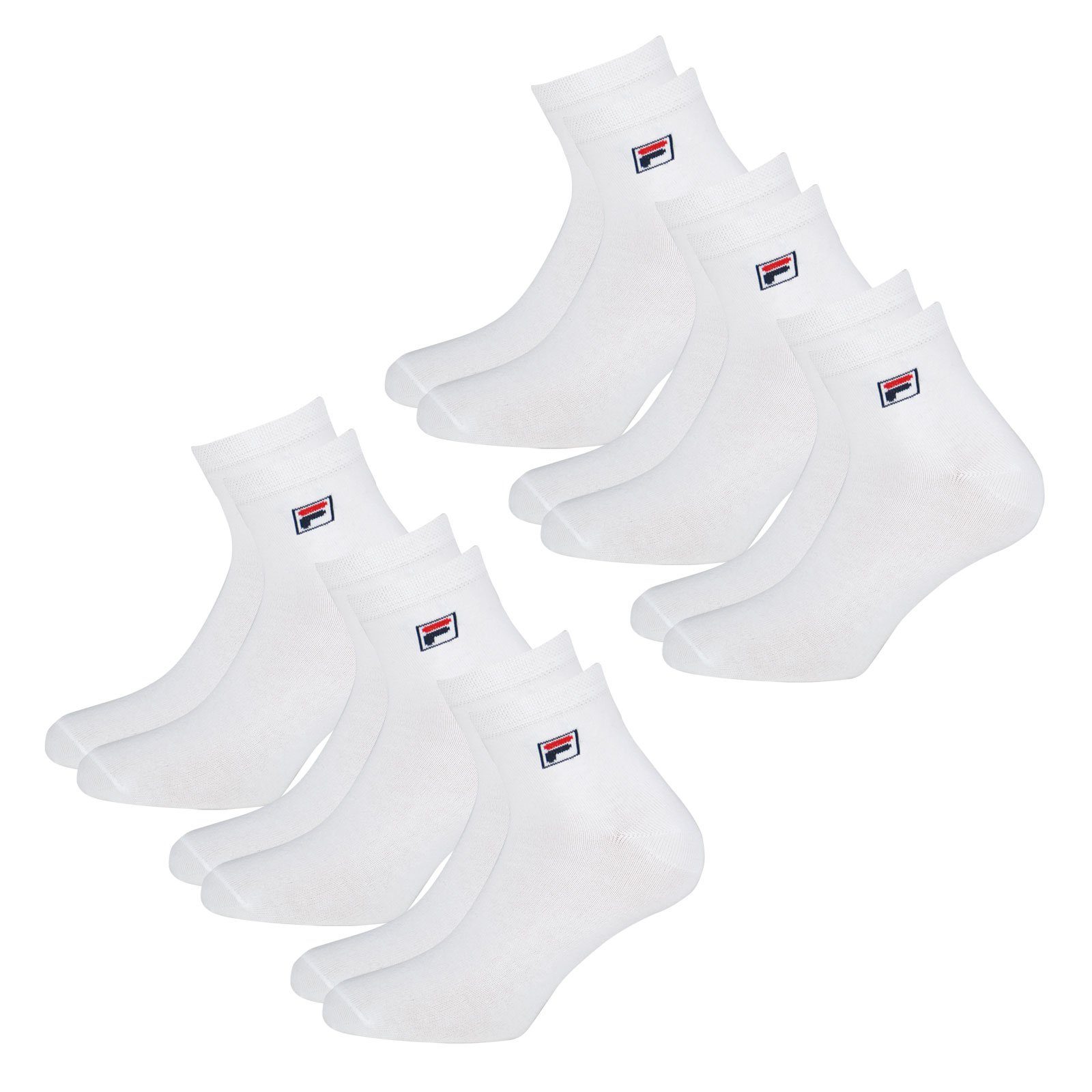 Fila Sportsocken Quarter Socken (6-Paar) mit elastischem Piquebund 300 white