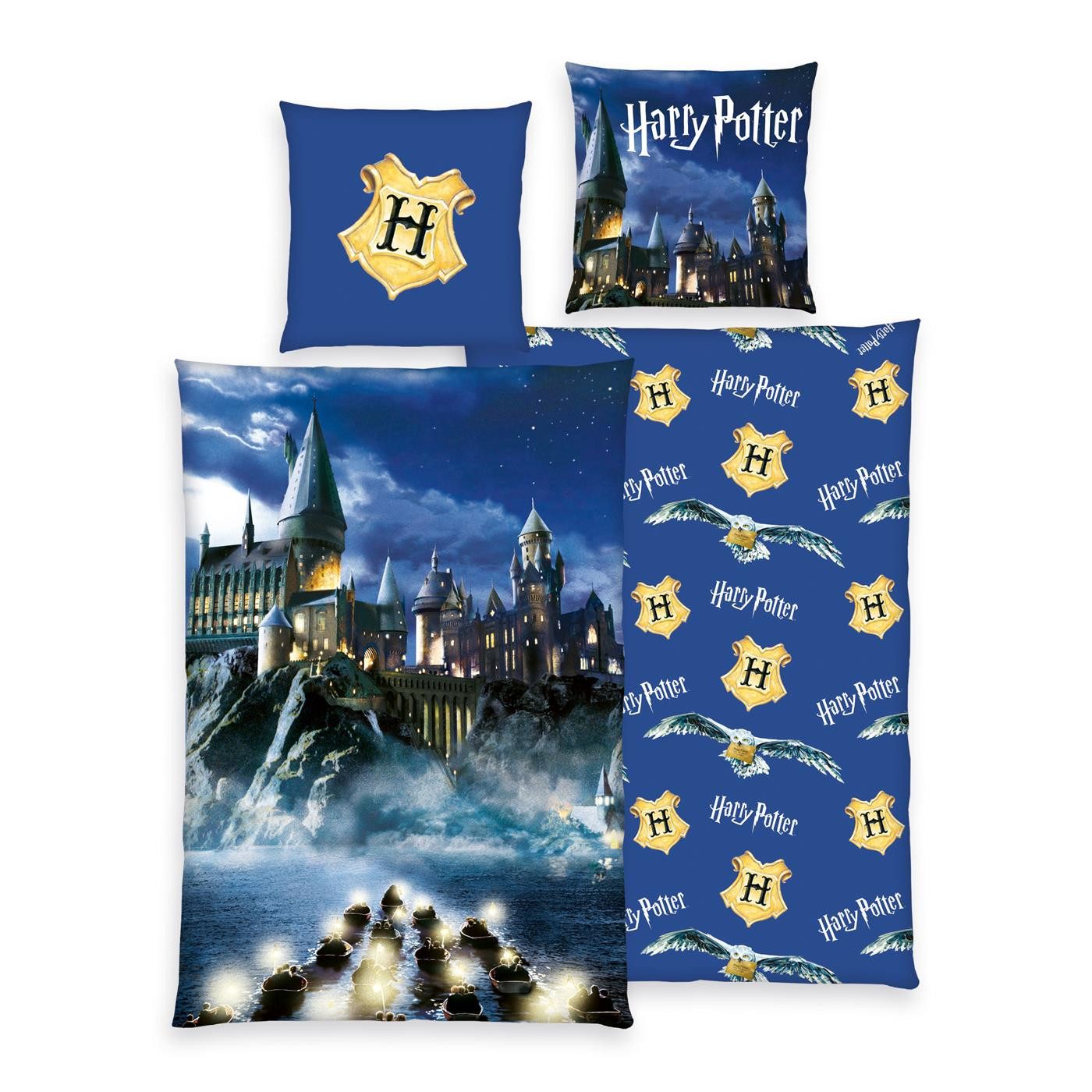 Herding Young Collection Bettwäsche Harry Potter Bettwäsche blau mit RV / with zipper 80/80+135/200 cm Be, kinderbettwäsche 135x200 baumwolle kinder bettwäsche 135x200