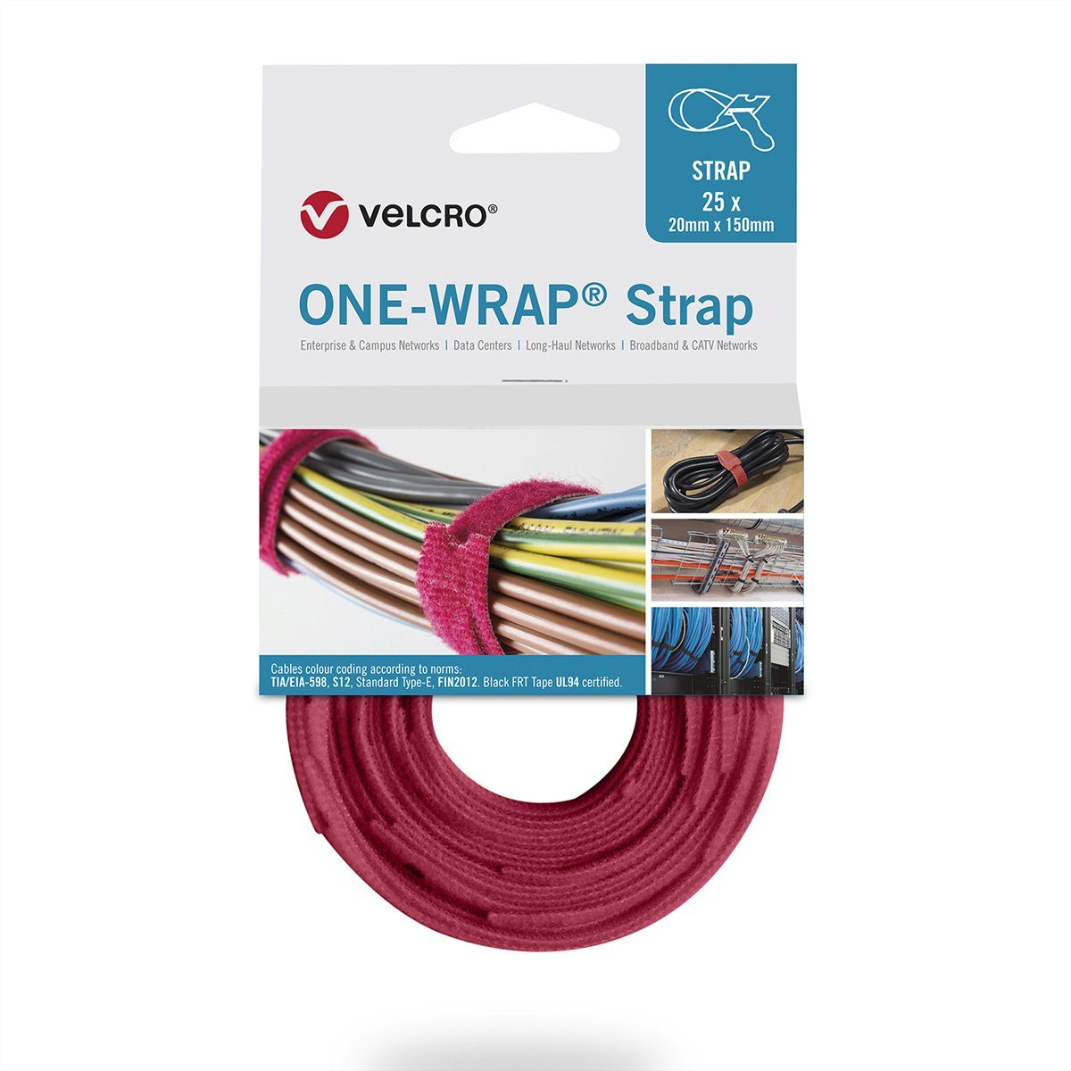VELCRO Kabelbinder One Wrap® Strap 20mm x 330mm, 25 Stück VEL-OW64705