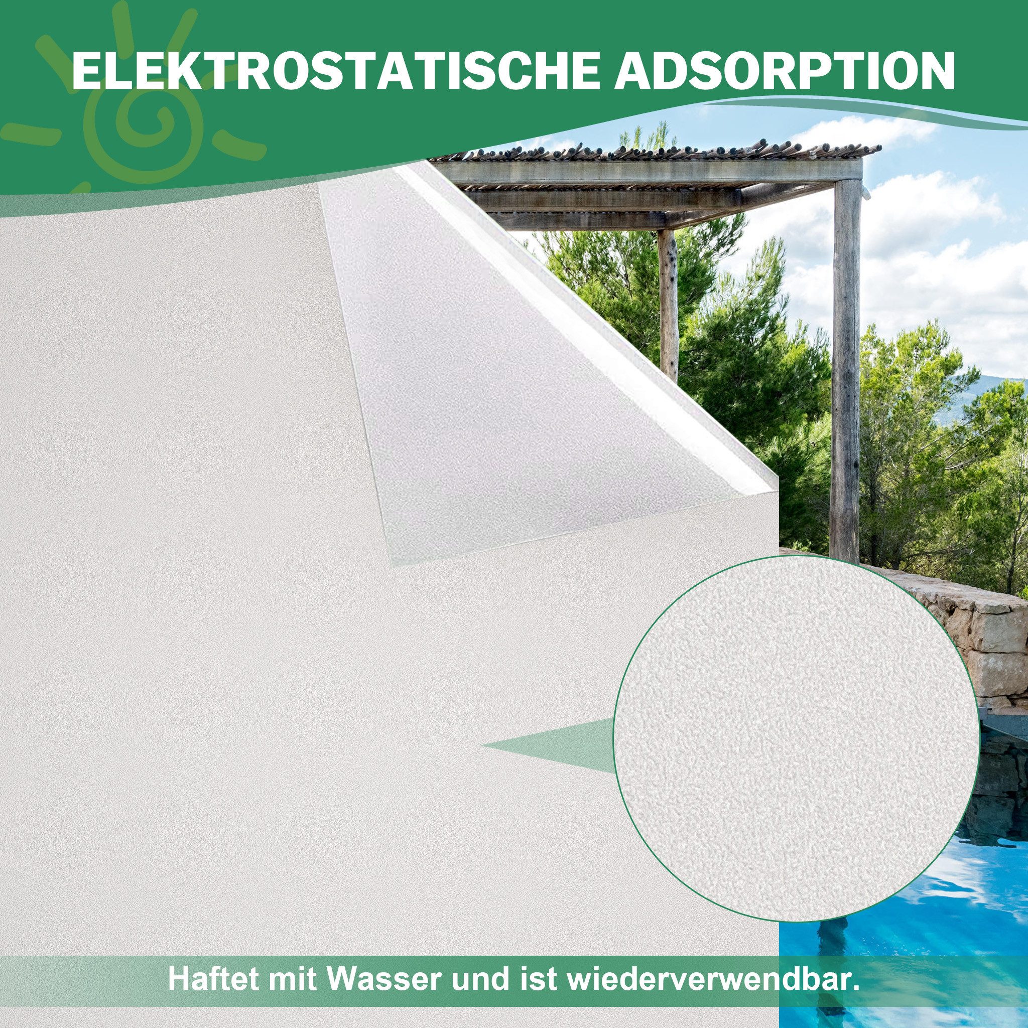 Rosnek Fensterfolie Sichtschutzfolie Blickdicht Fenster Milchglasfolie, 2 S günstig online kaufen