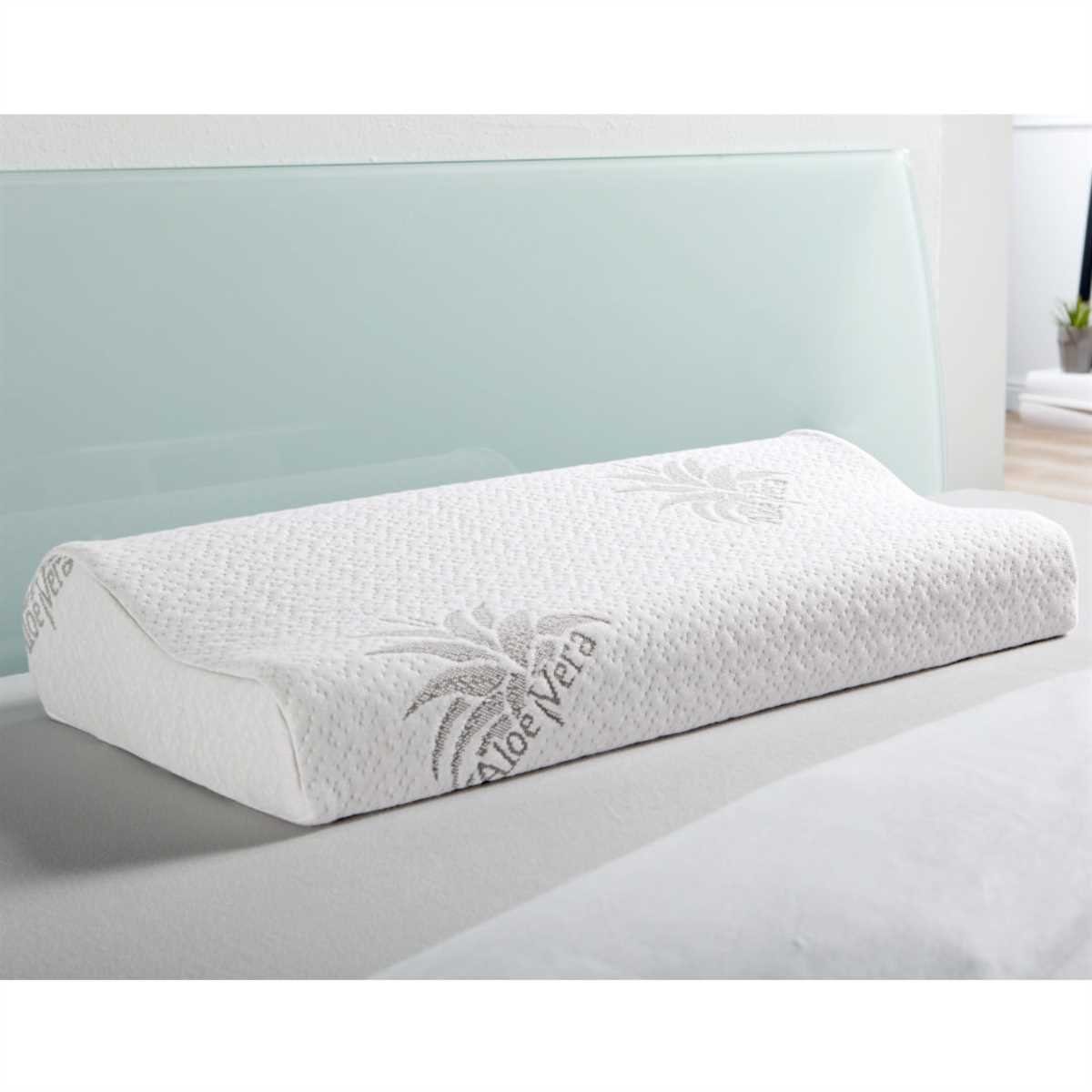 Nackenstützkissen, Bestlivings, Bezug: Polyester mit Aloe Vera Veredelung, Gesundheitskissen "kühlende Gel Einlage" (60cm x 30cm x 10/7cm), Nackenkissen mit Memory Foam, Aloe Vera veredelter Bezug | Nackenstützkissen