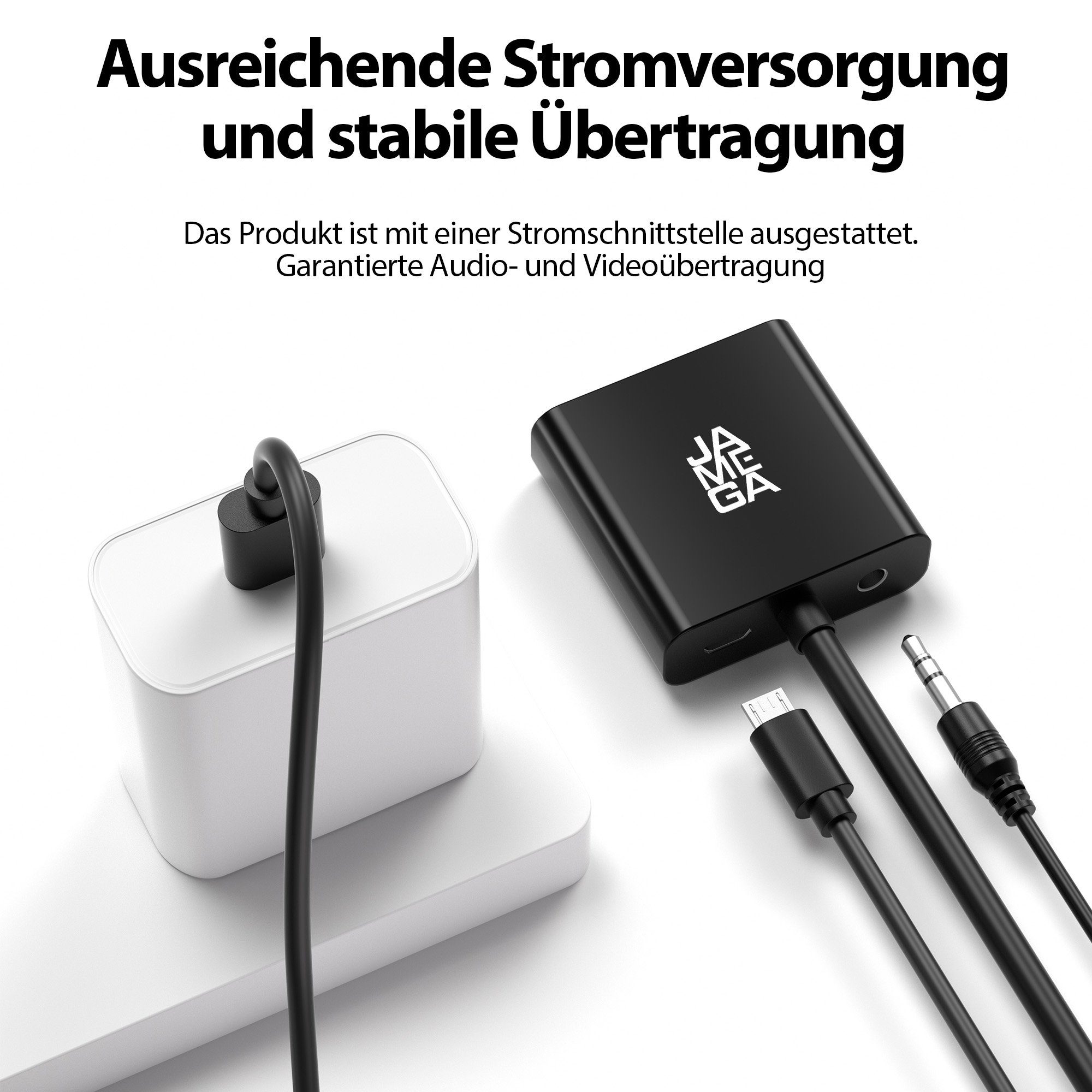 JAMEGA VGA auf HDMI Adapter Audio-Untersützung 1080P Auflösung VGA zu HDMI HDMI-Adapter