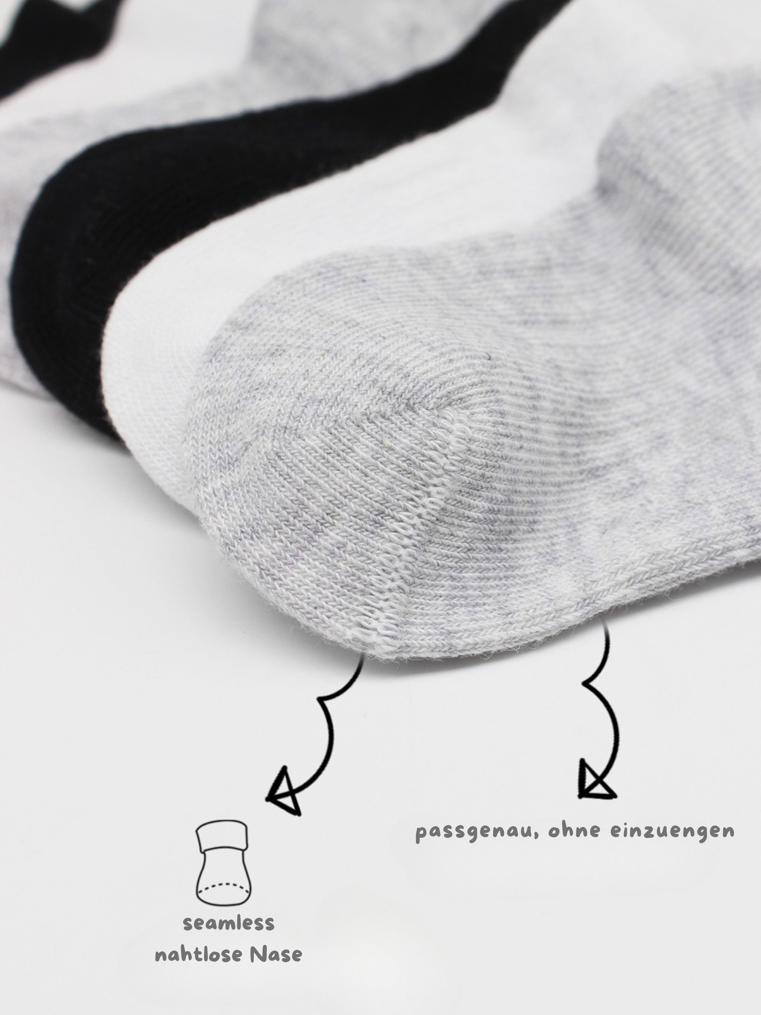 bistyle Sneakersocken (6er Pack) Sneakersocken Babys Jungen Mädchen Babysocken Kurzsocken (Set, 6-Paar, 6er-Pack) Bio-Baumwolle GOTS zertifiziert 0-6 Monate bis – Bild 2 von 3