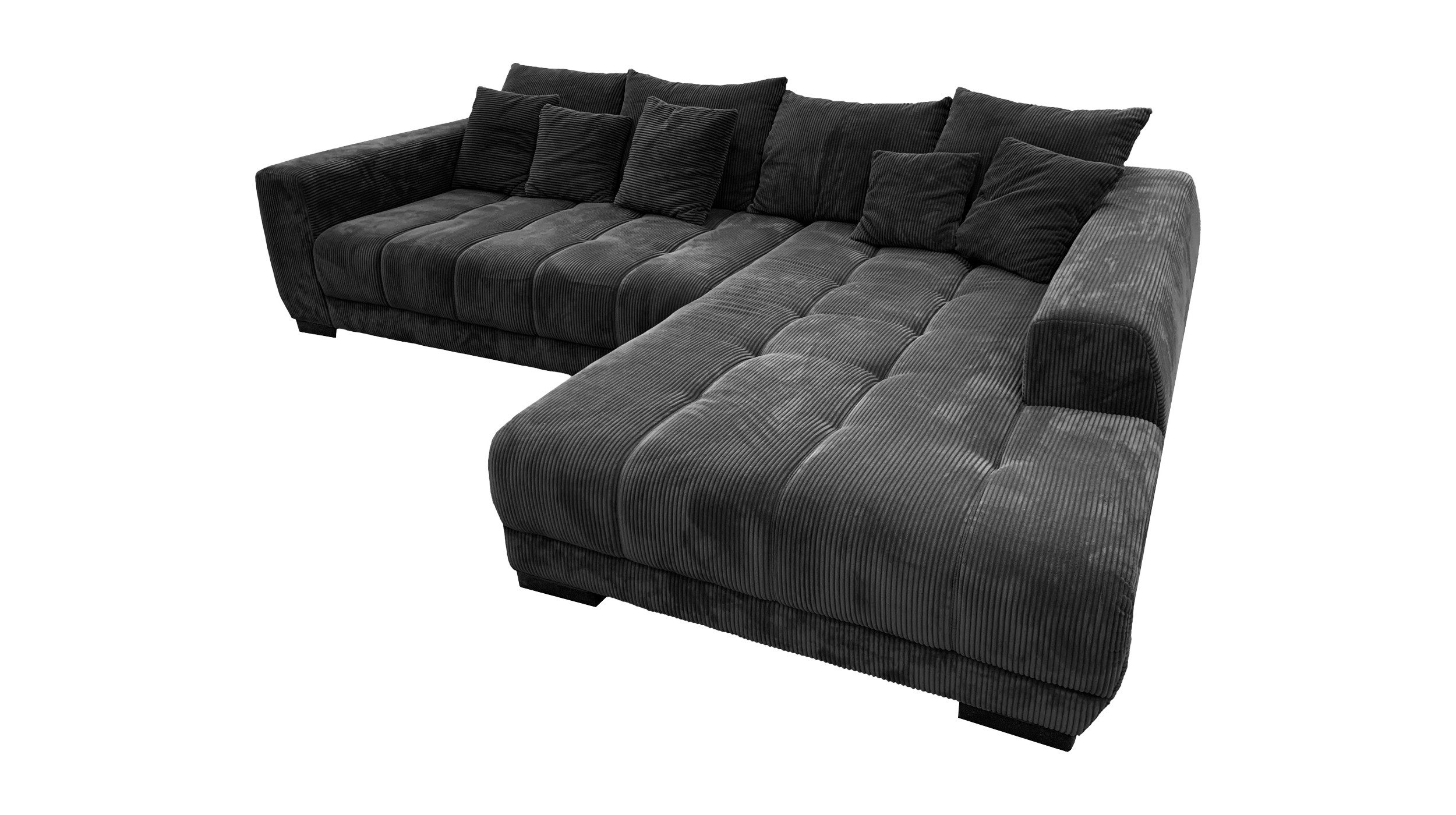 Massivart® Ecksofa Cord 300x215 cm / Nosagfederung / L-Form Cordsofa / ARTEMIS, inkl. Kissen-Set · frei im Raum stellbar – Bild 2 von 5