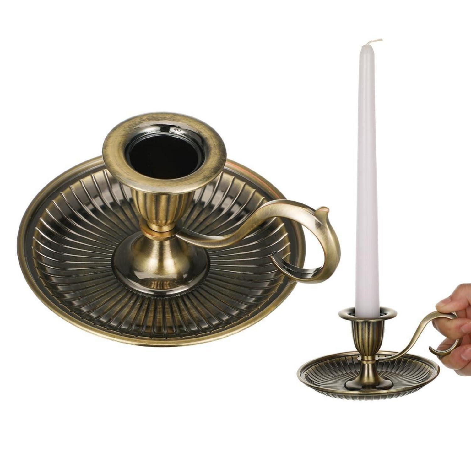 LuxusKollektion Tischkerzenhalter Kerzenhalter Metall Retro mit Griff (1 St)