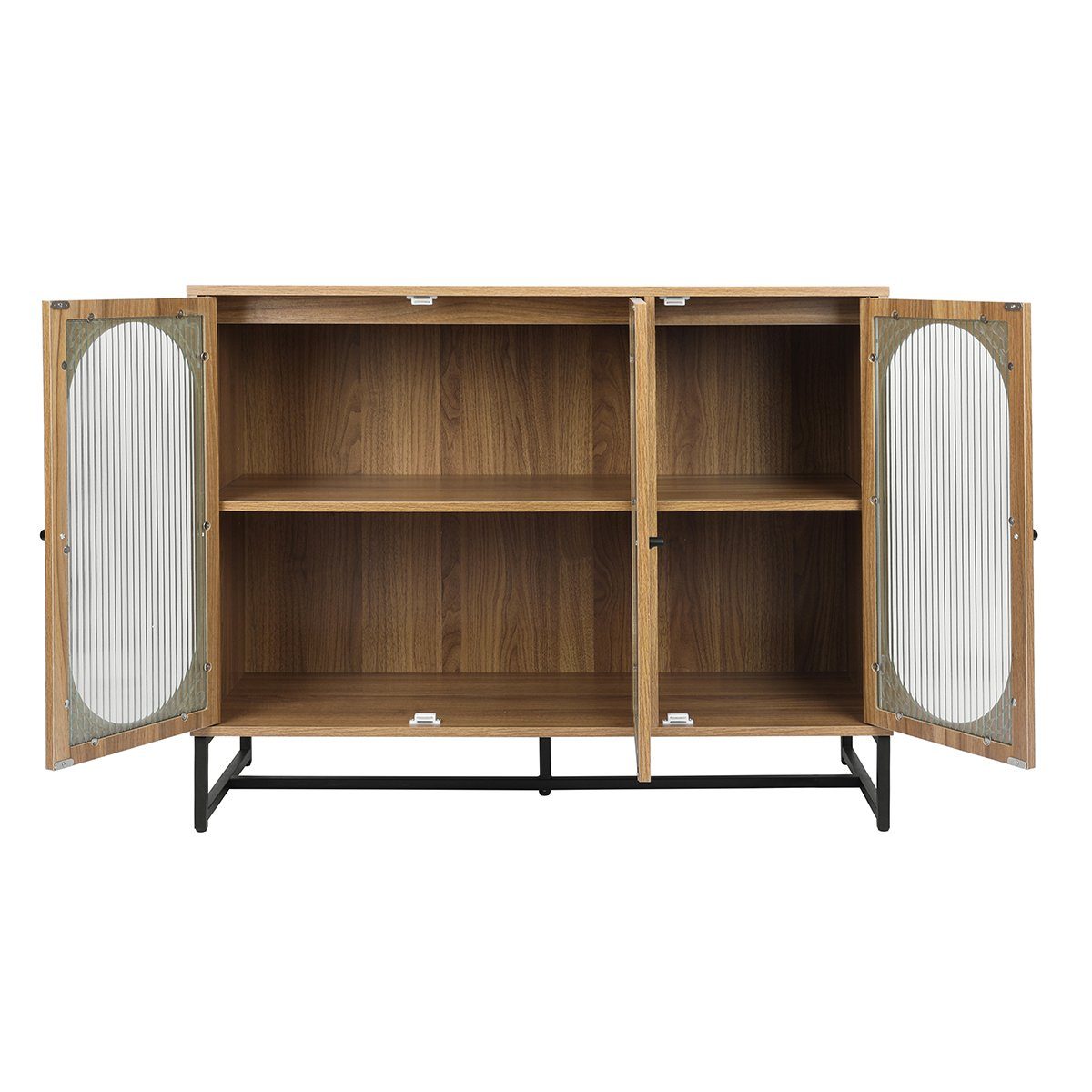 Sideboard (Kommode), Küchenschrank mit Glastüren, verstellbaren Ablage, 103 x 40 x 83.5 cm