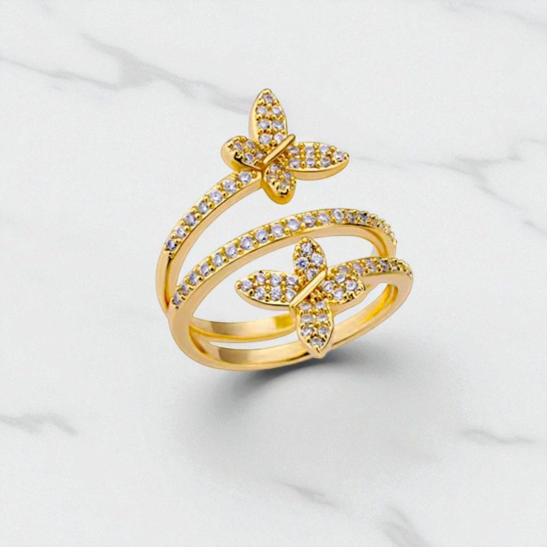 Medusa Accessoires Fingerring Schmetterling Edelstahl Ring günstig online kaufen