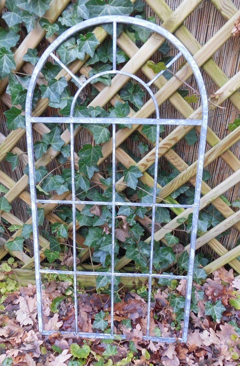 Deko-Impression Wanddekoobjekt Deko-Fenster Sprossenfenster Dekorahmen Bilderrahmen Eisen grau 87cm (1 St) – Bild 2 von 4