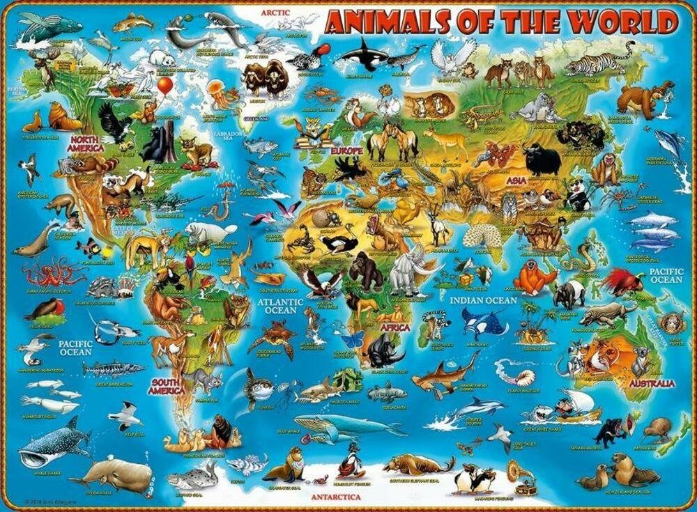 Ravensburger Puzzle Tiere rund um 200 Welt Puzzleteile 300p, die