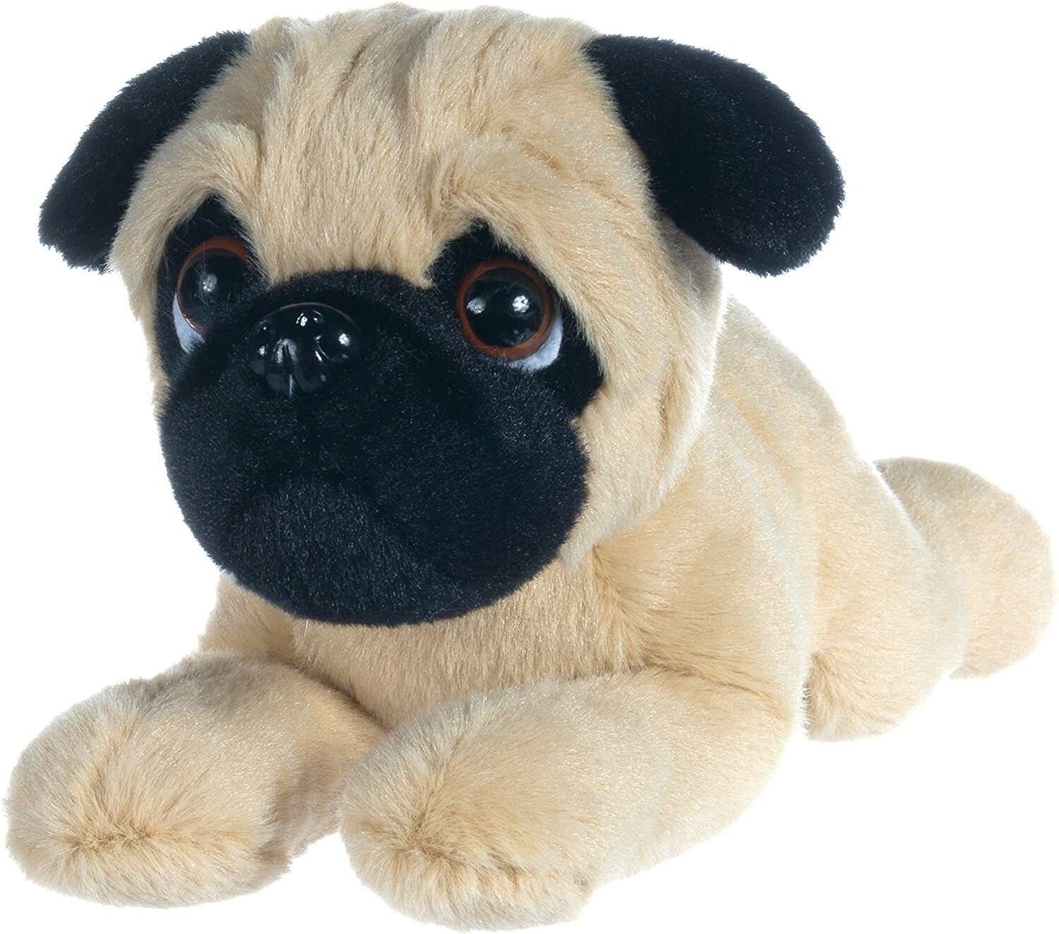 L und B Plüsch Kuscheltier Hund Mops ca. 23 cm, klassisch weichen Plüsch Welpe