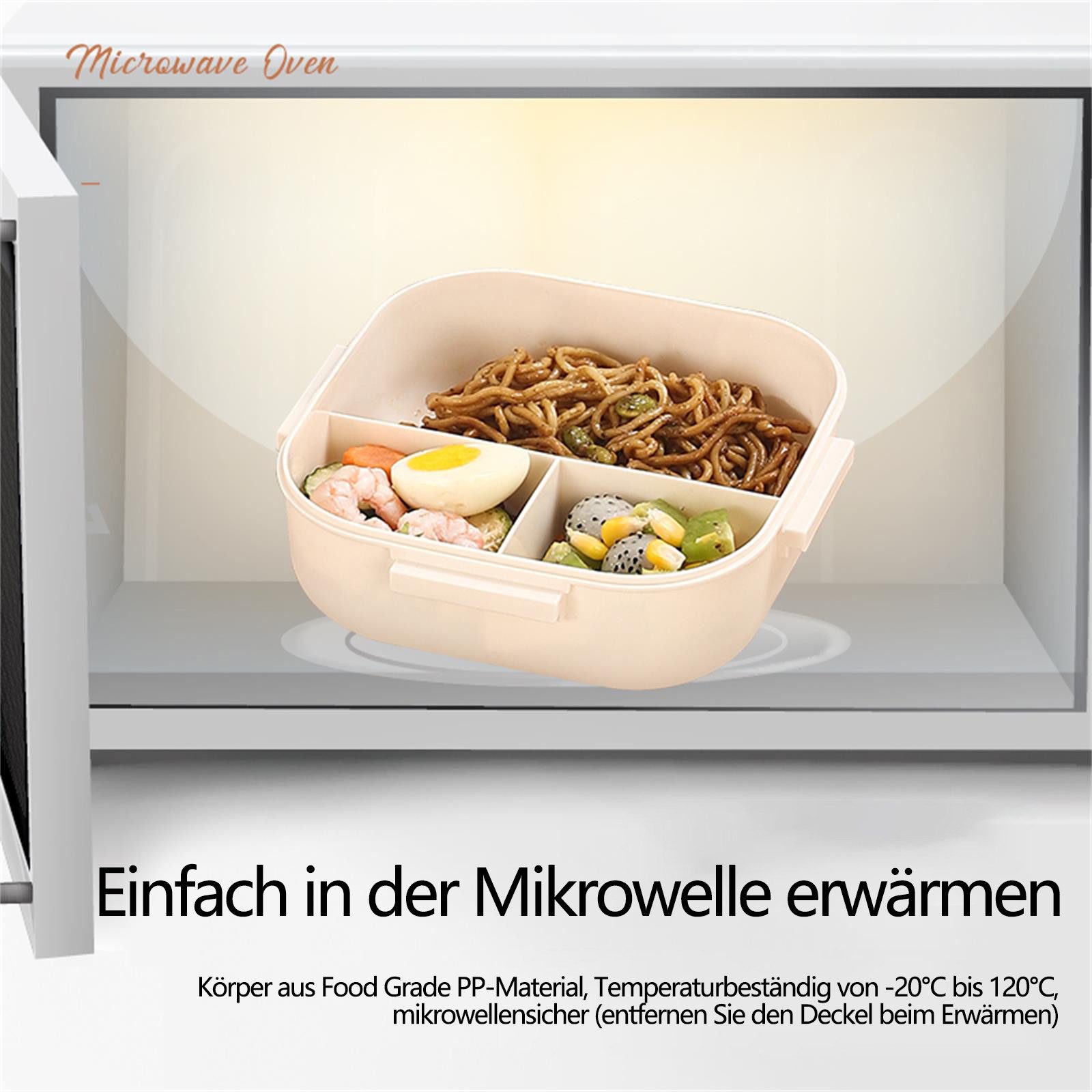 Fine Life Pro Lunchbox Kinder Brotdose (3 Fächer), PP5, (1-tlg), Auslaufsicher & BPA-frei-mit Besteck – Bild 5 von 5