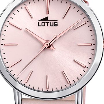 Lotus Quarzuhr Lotus Damen Armbanduhr Trendy 18738/2, (Analoguhr), Damenuhr rund, mittel (ca. 33mm) Lederarmband rosa