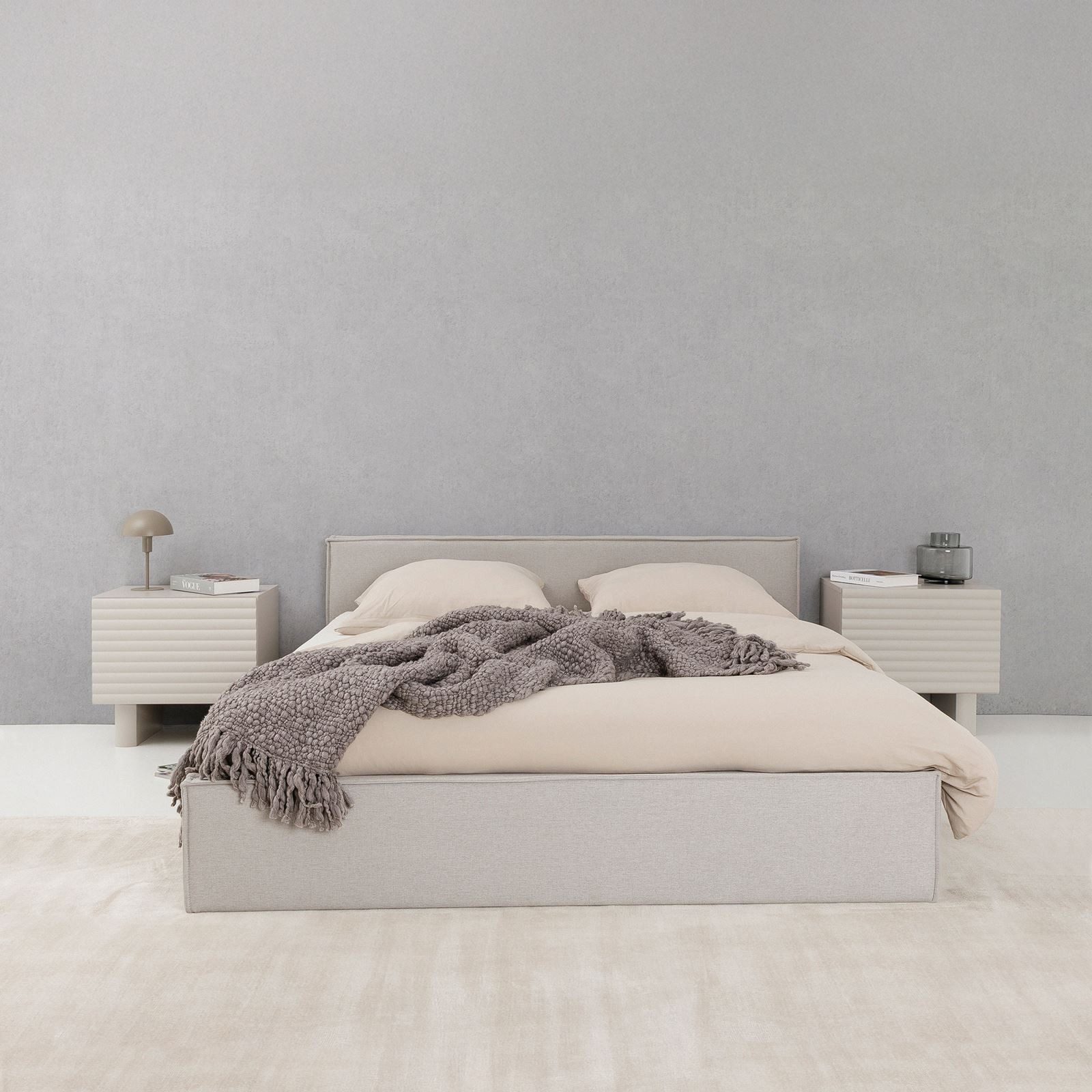 IDIMEX Polsterbett PESARO, Doppelbett 160x200 cm mit Lattenrost Leinen Opti günstig online kaufen