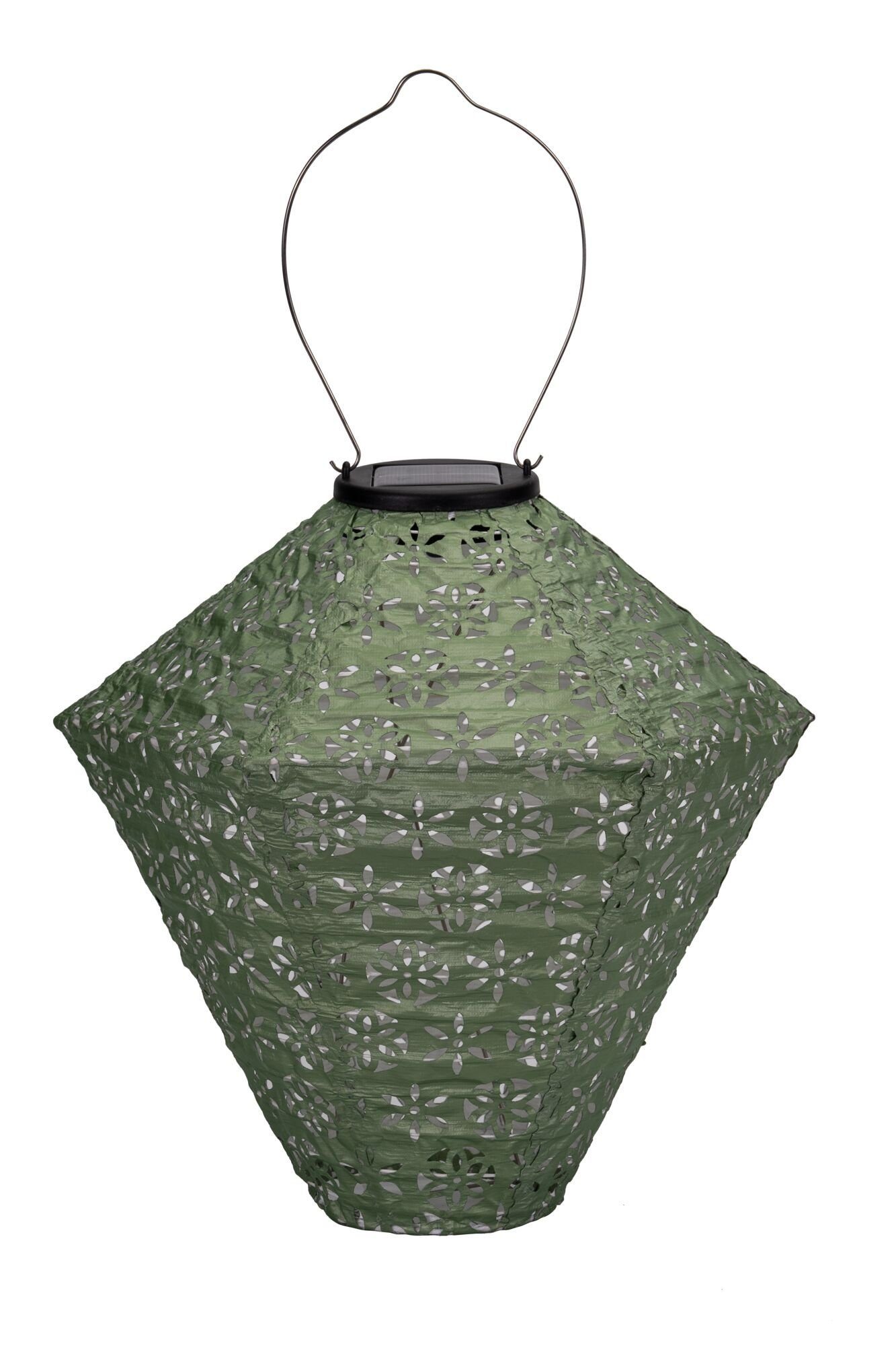 Pauleen LED Solarleuchte Sunshine Flower Lampion Solar grün Tyvek Vlies, LED fest integriert, Laterne