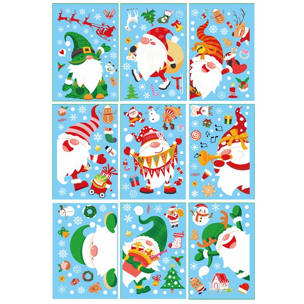  Fensterbilder Weihnachten Selbstklebend Weihnachtsdeko,  Weihnachts Fensterdeko Fenstersticker Kinder Weiß Schneeflocken  Fensteraufkleber Statisch Haftende PVC Fensterbild für Fenster Deko  Kinderzimmer